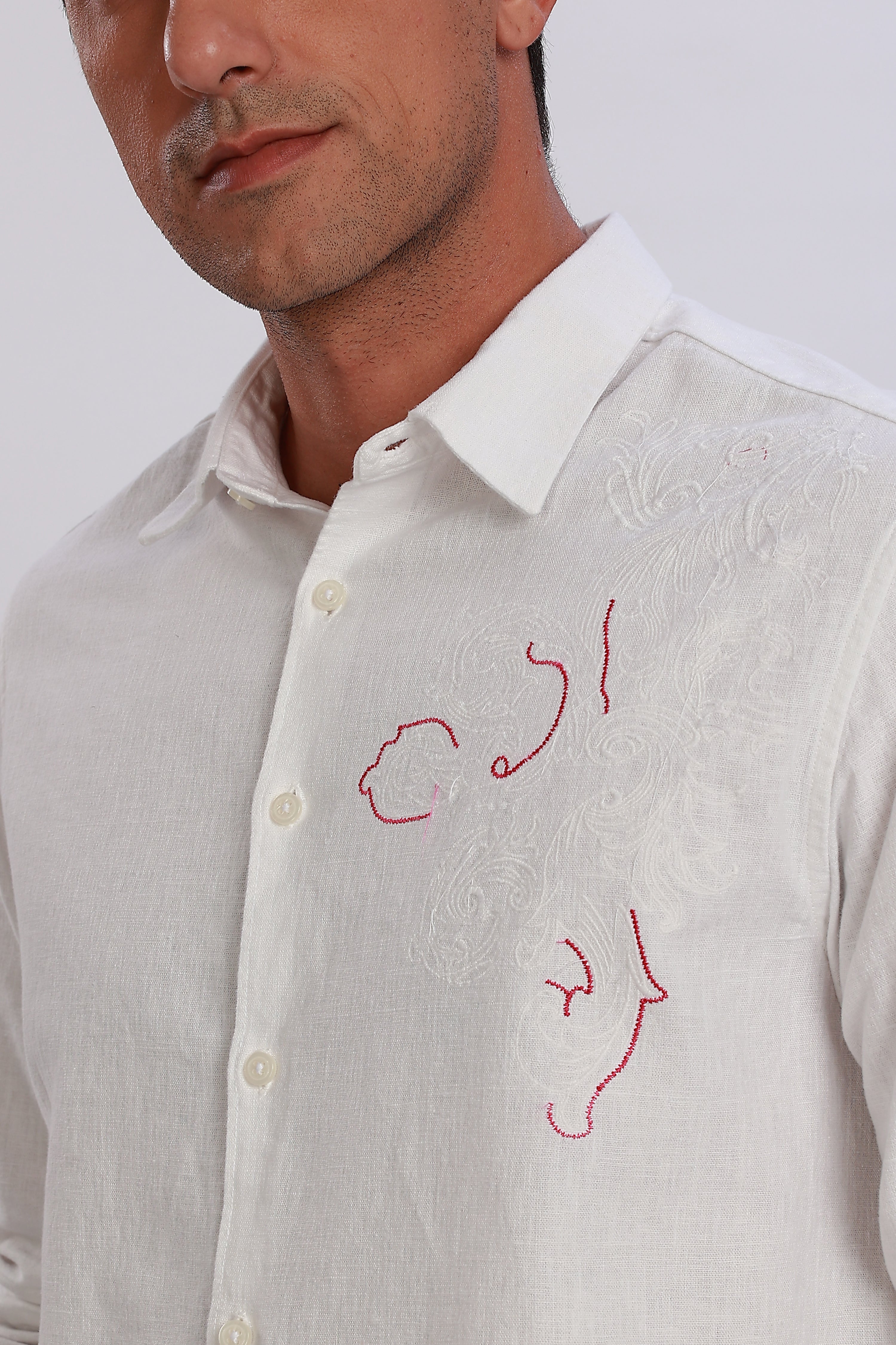 Handcrafted Linen White Shirt