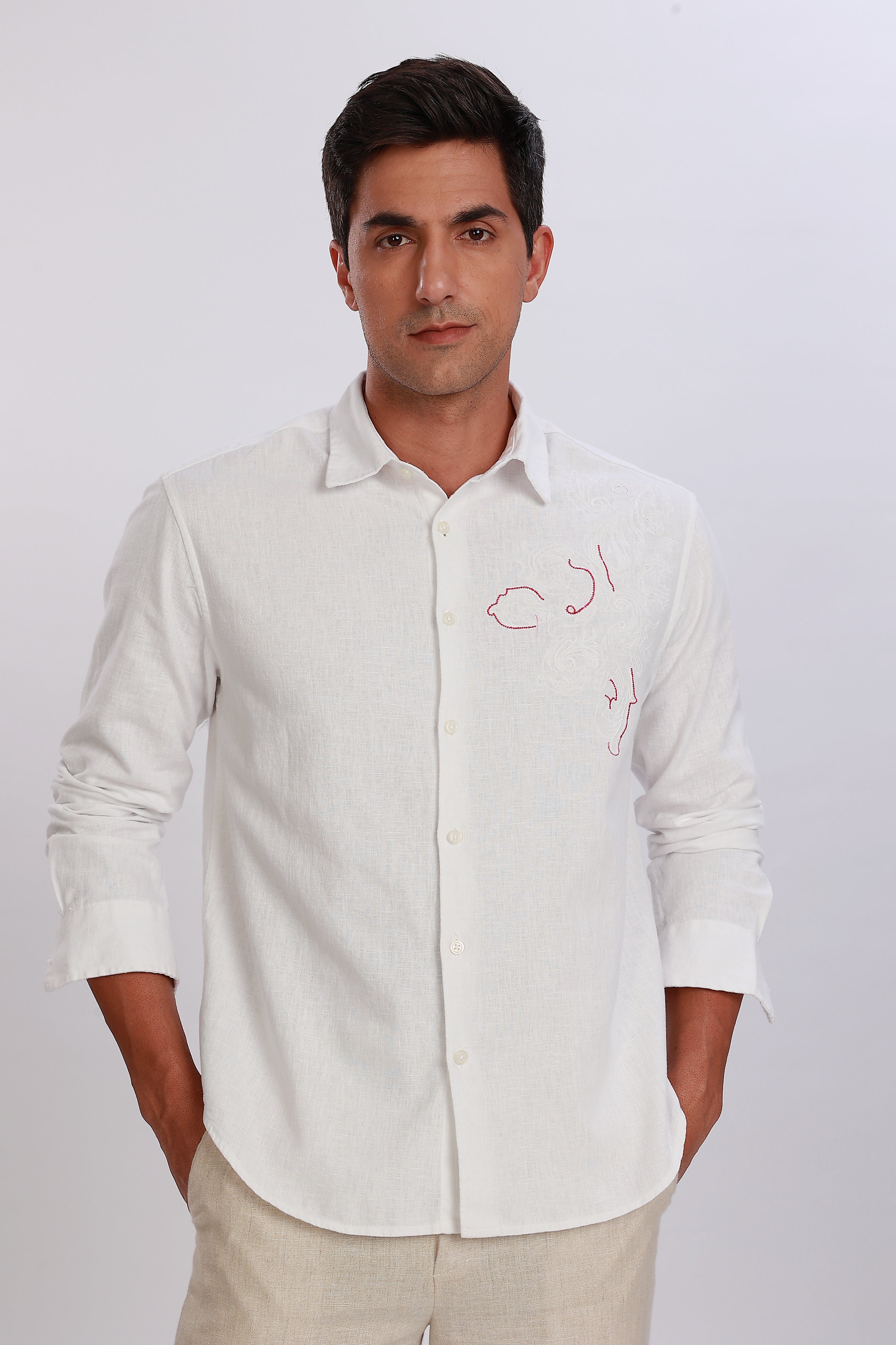 Handcrafted Linen White Shirt