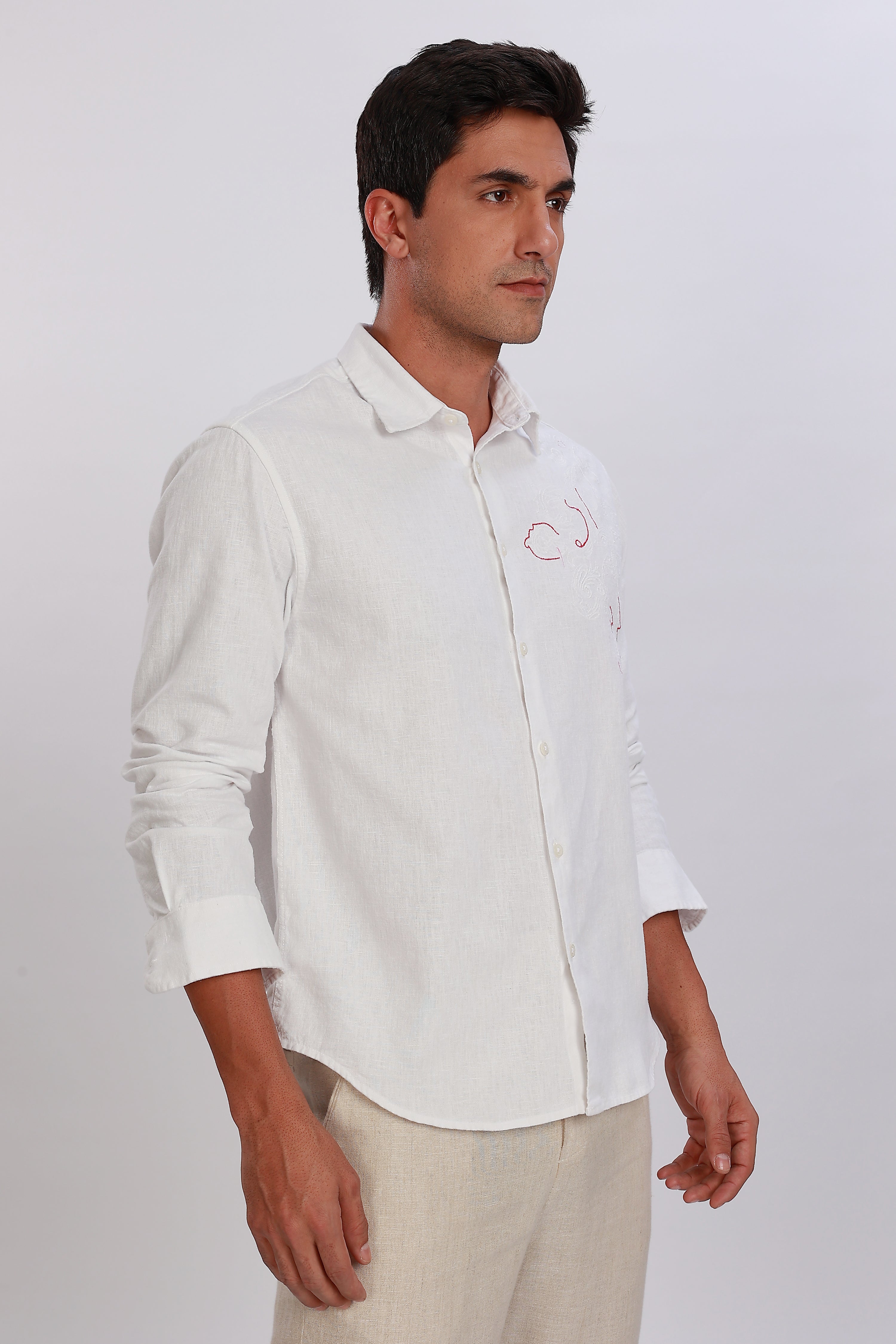 Handcrafted Linen White Shirt