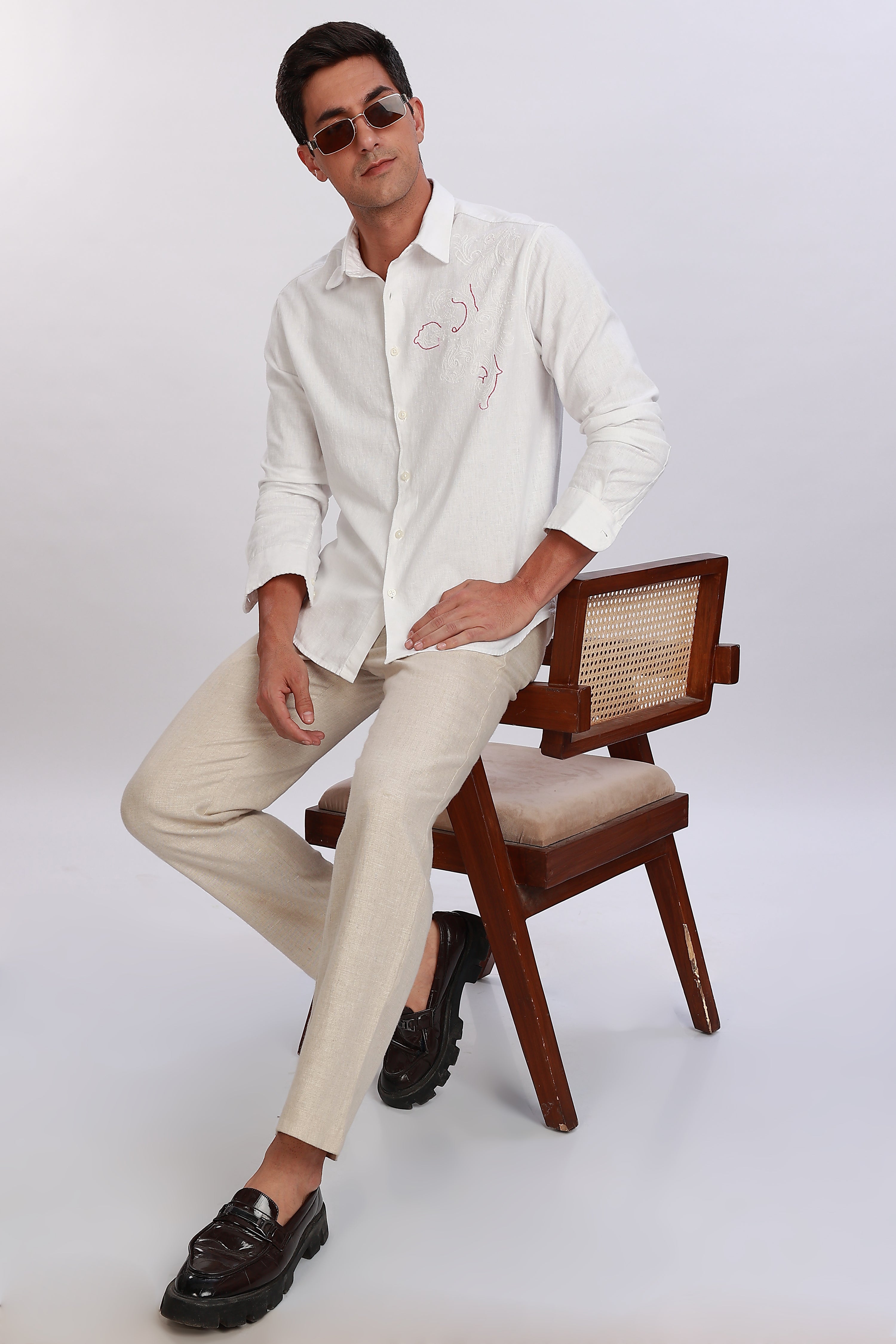 Handcrafted Linen White Shirt