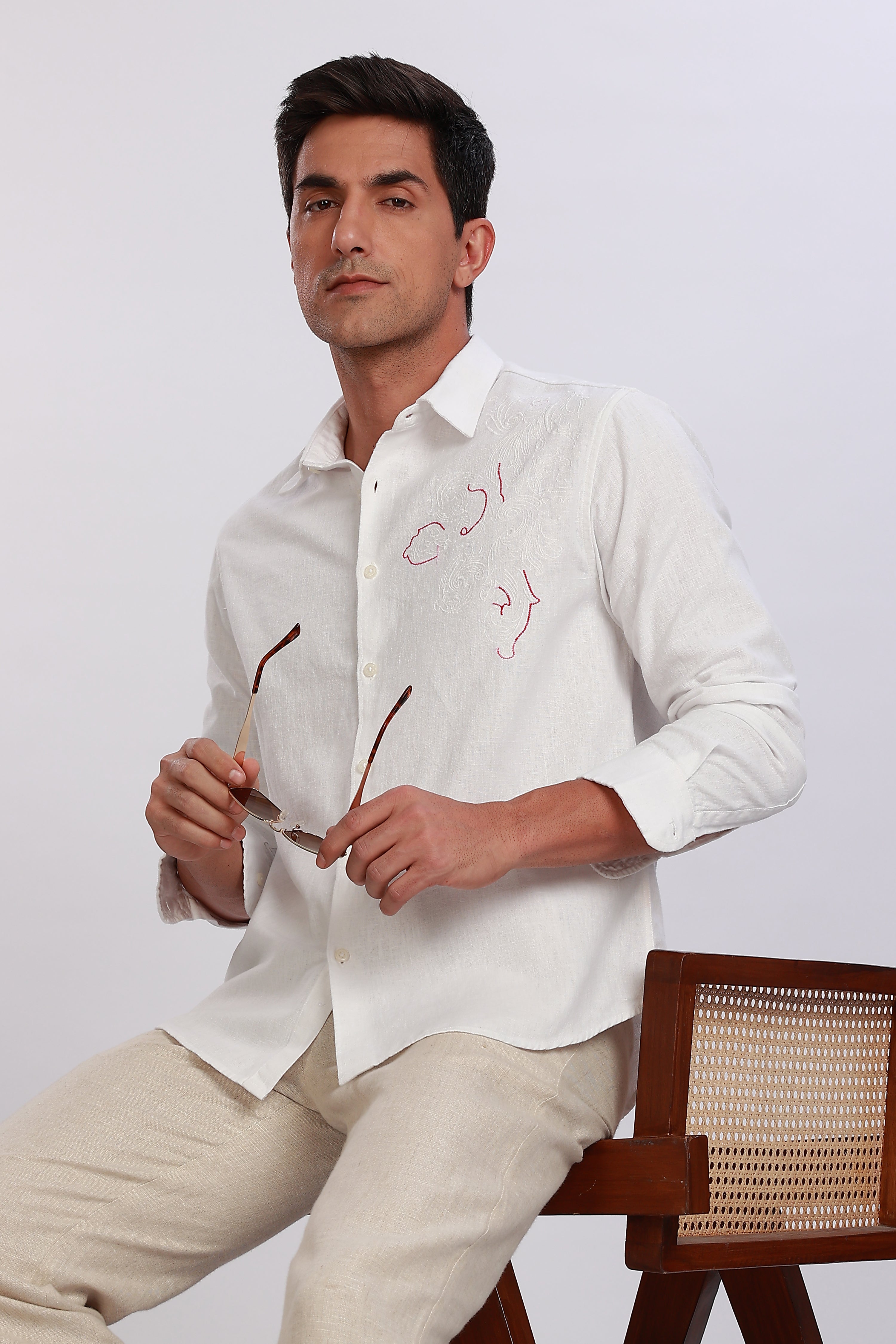 Handcrafted Linen White Shirt