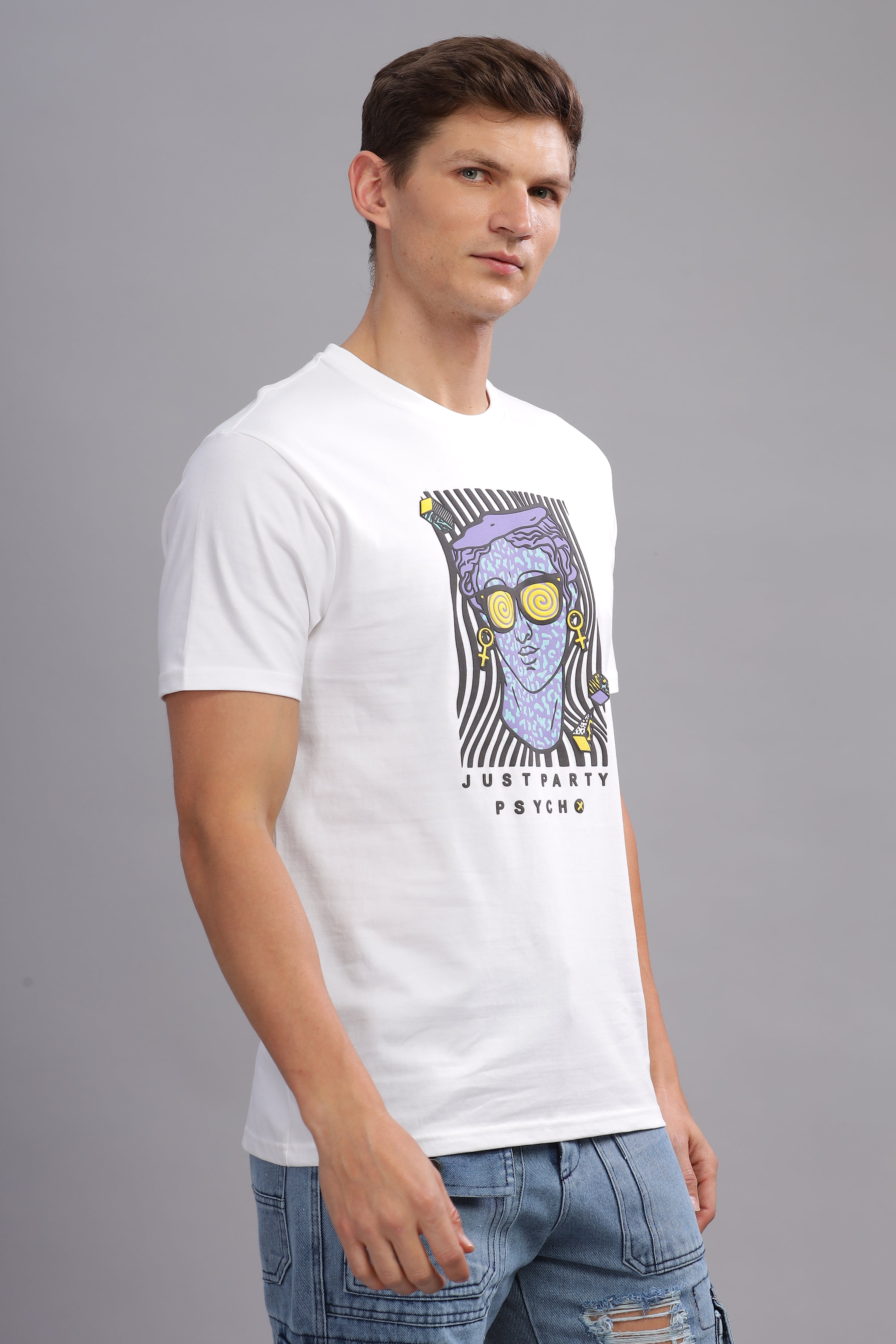 Just Party Psycho White Tshirt