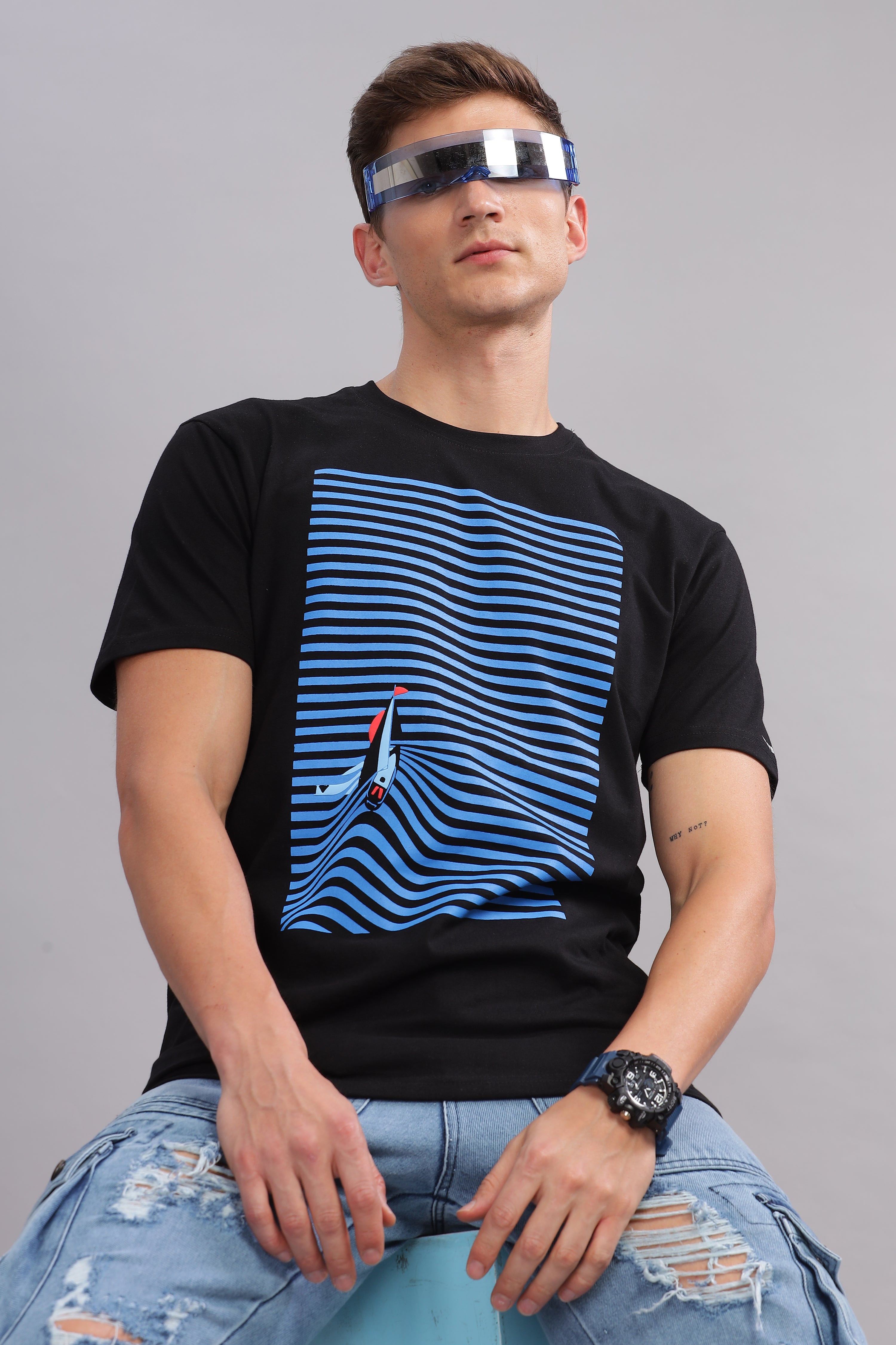 Sail Through Black Tshirt