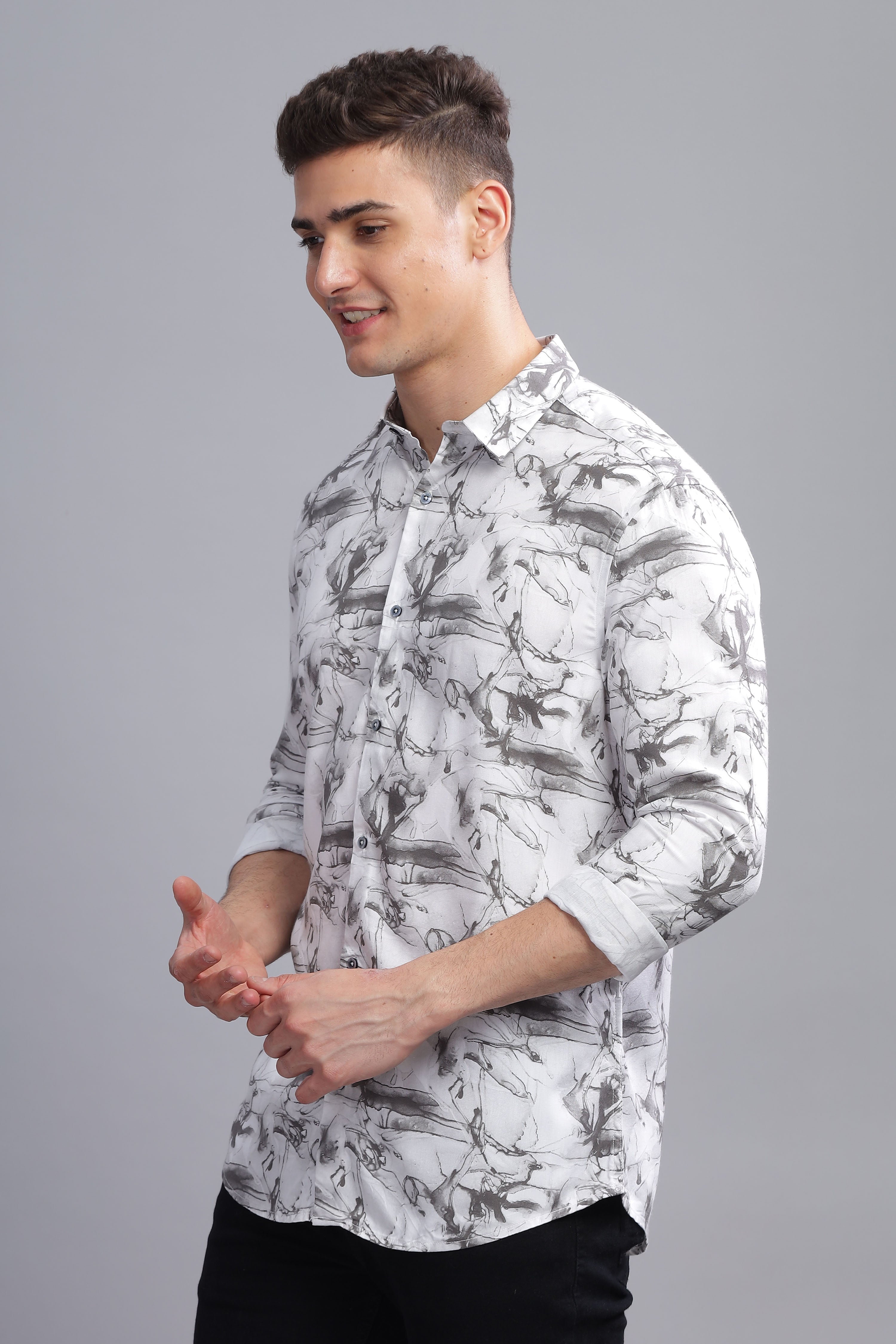 Celestial Abstract Print Full Sleeves Shirt