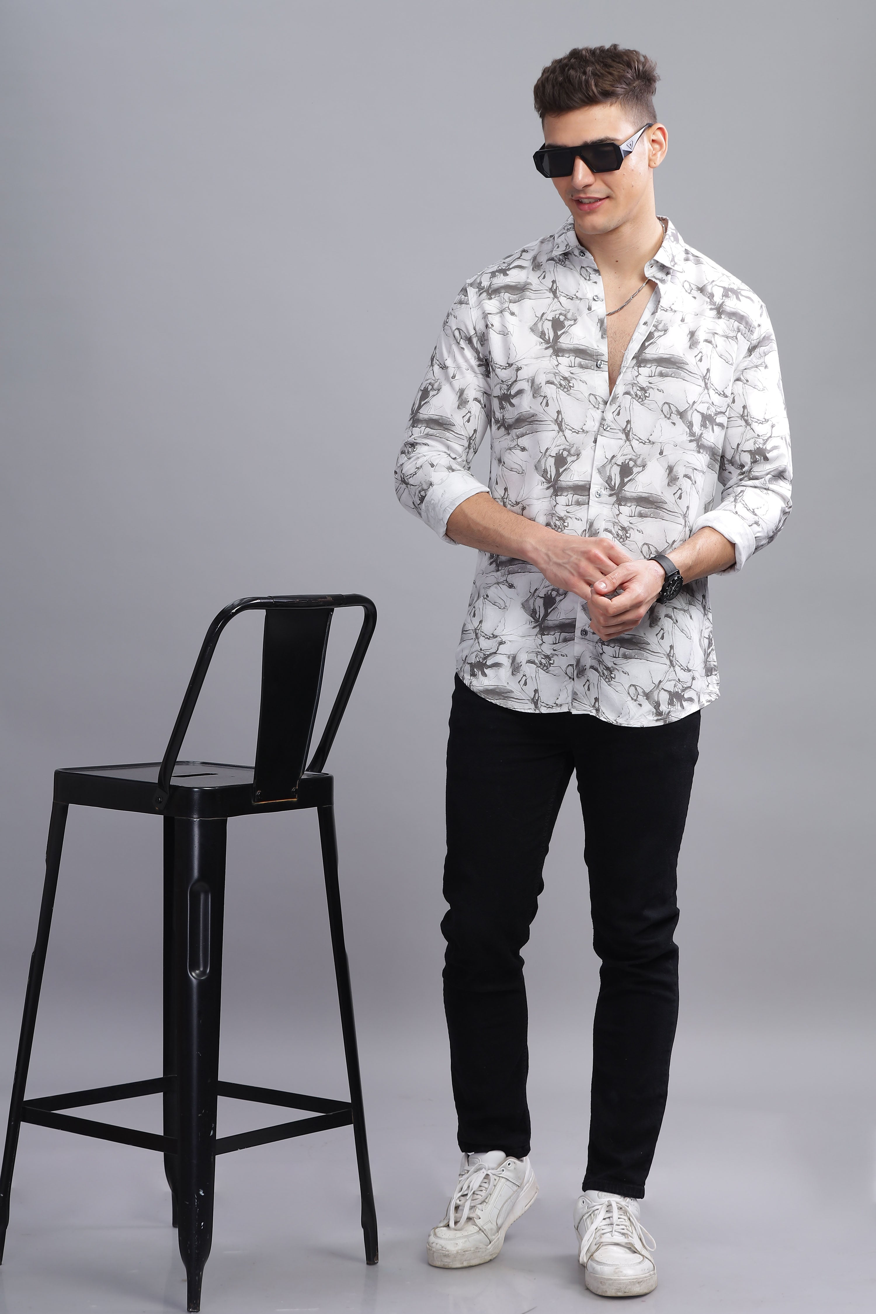 Celestial Abstract Print Full Sleeves Shirt