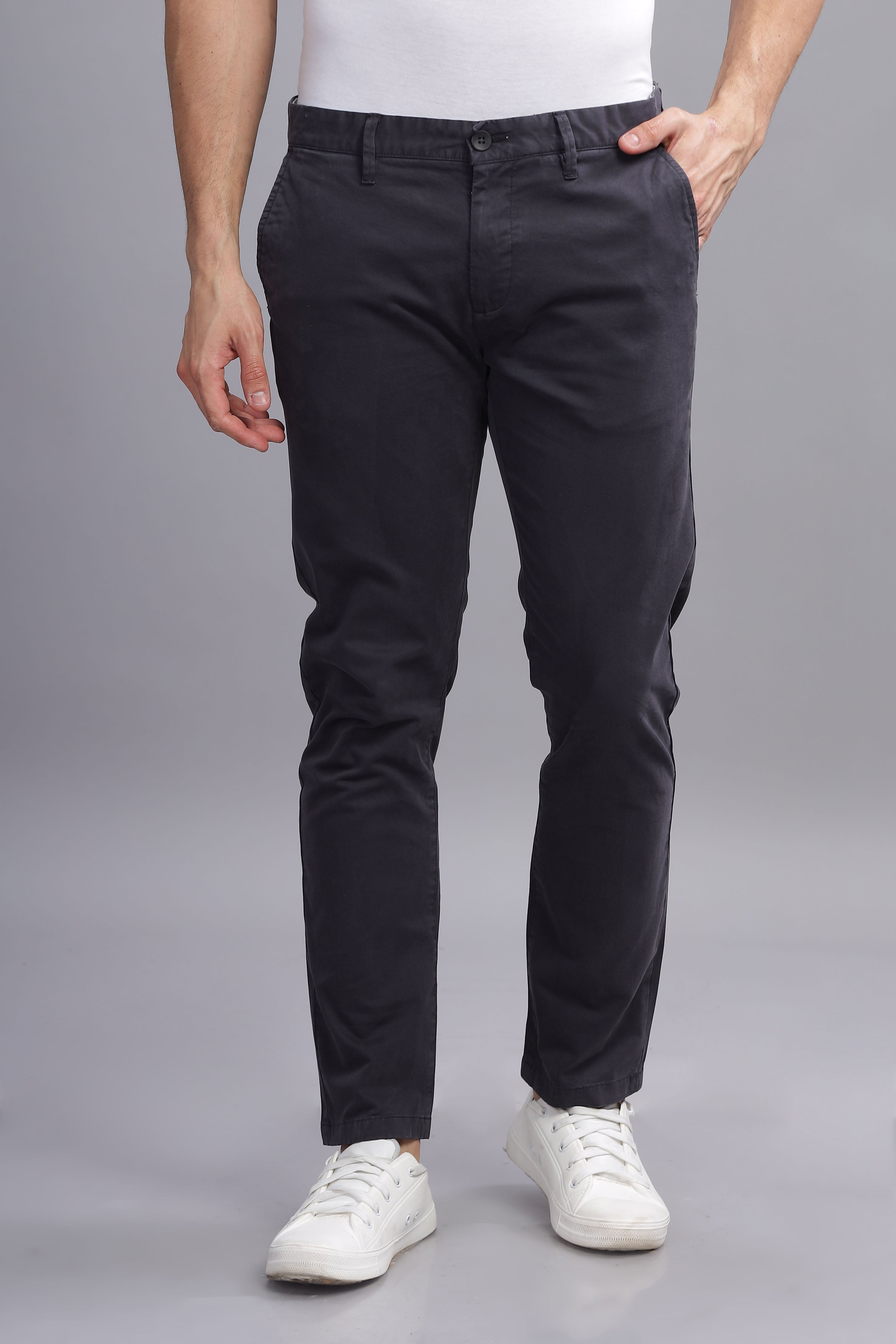 CityStride Dark Grey Cotton Chinos