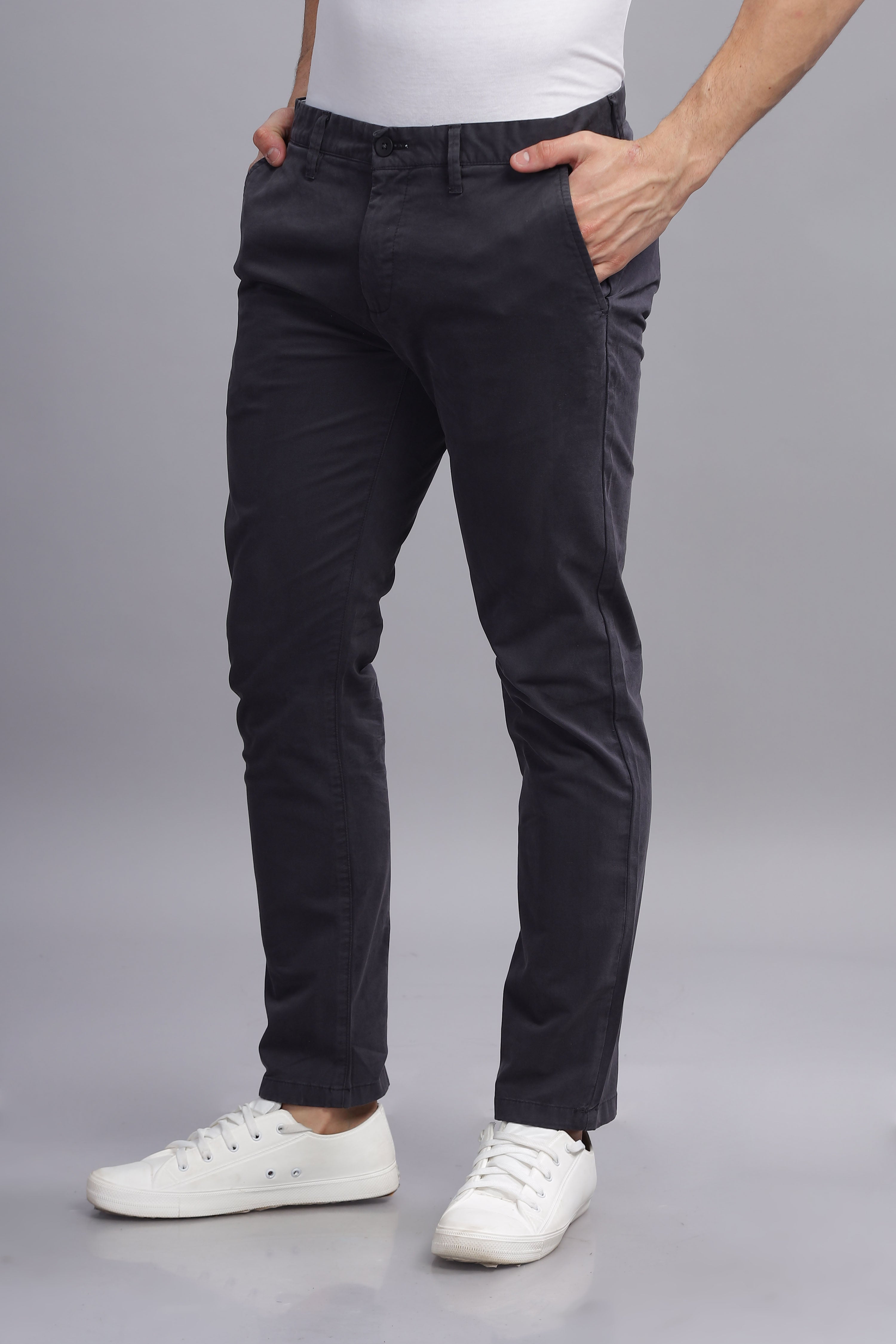 CityStride Dark Grey Cotton Chinos