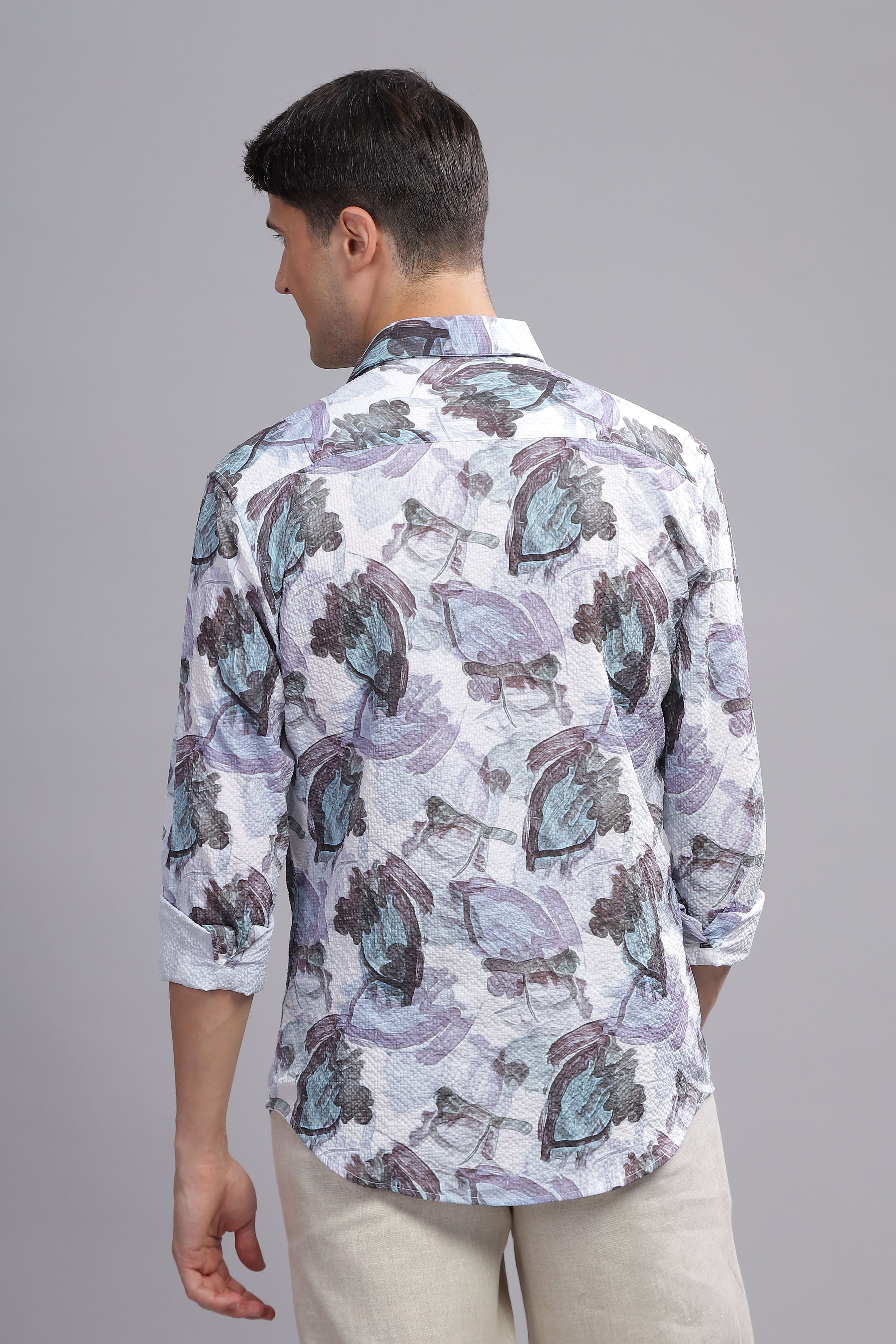 Spectrum Abstract Print Textured Shirt