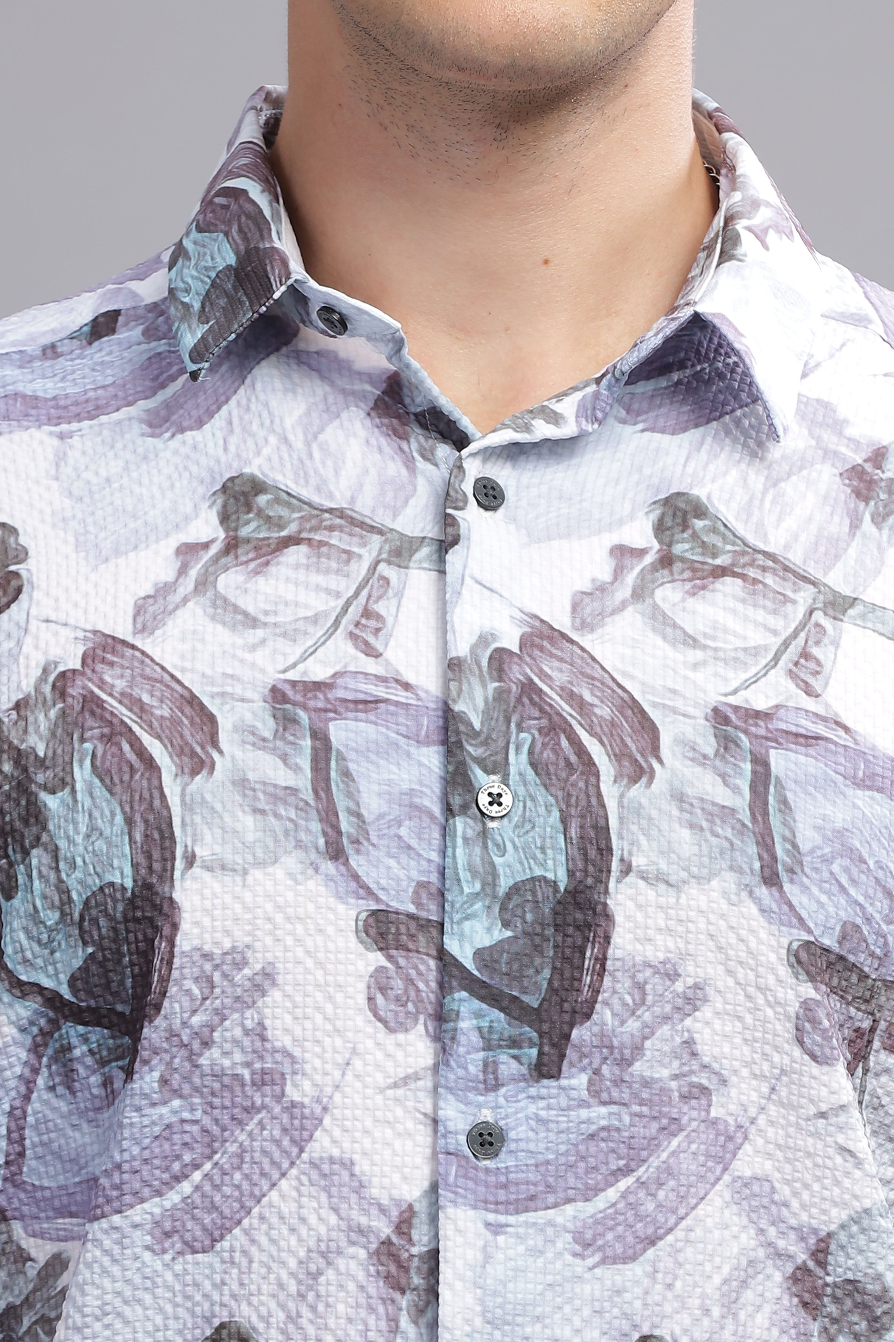 Spectrum Abstract Print Textured Shirt