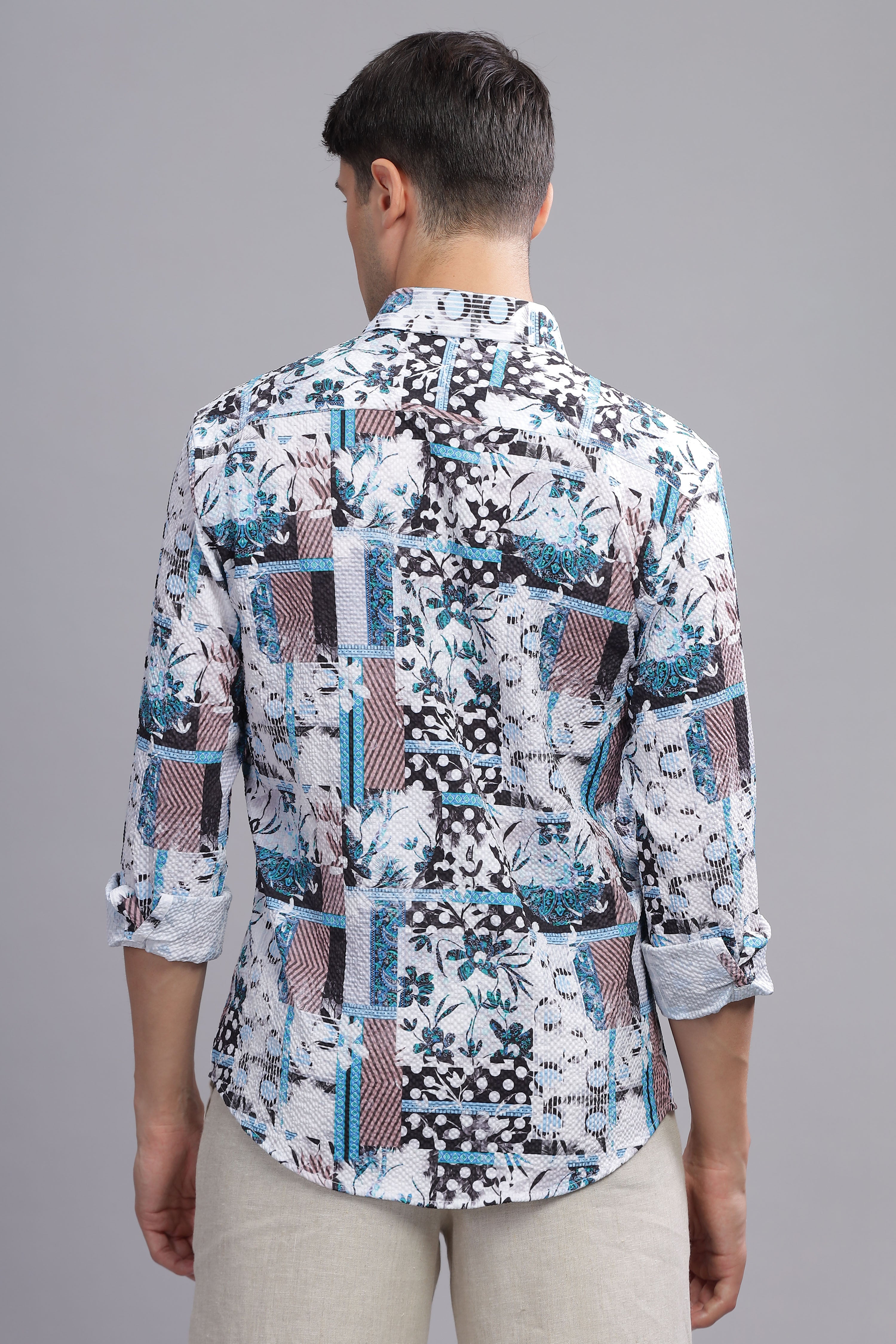 Splatter Textued weave shirt