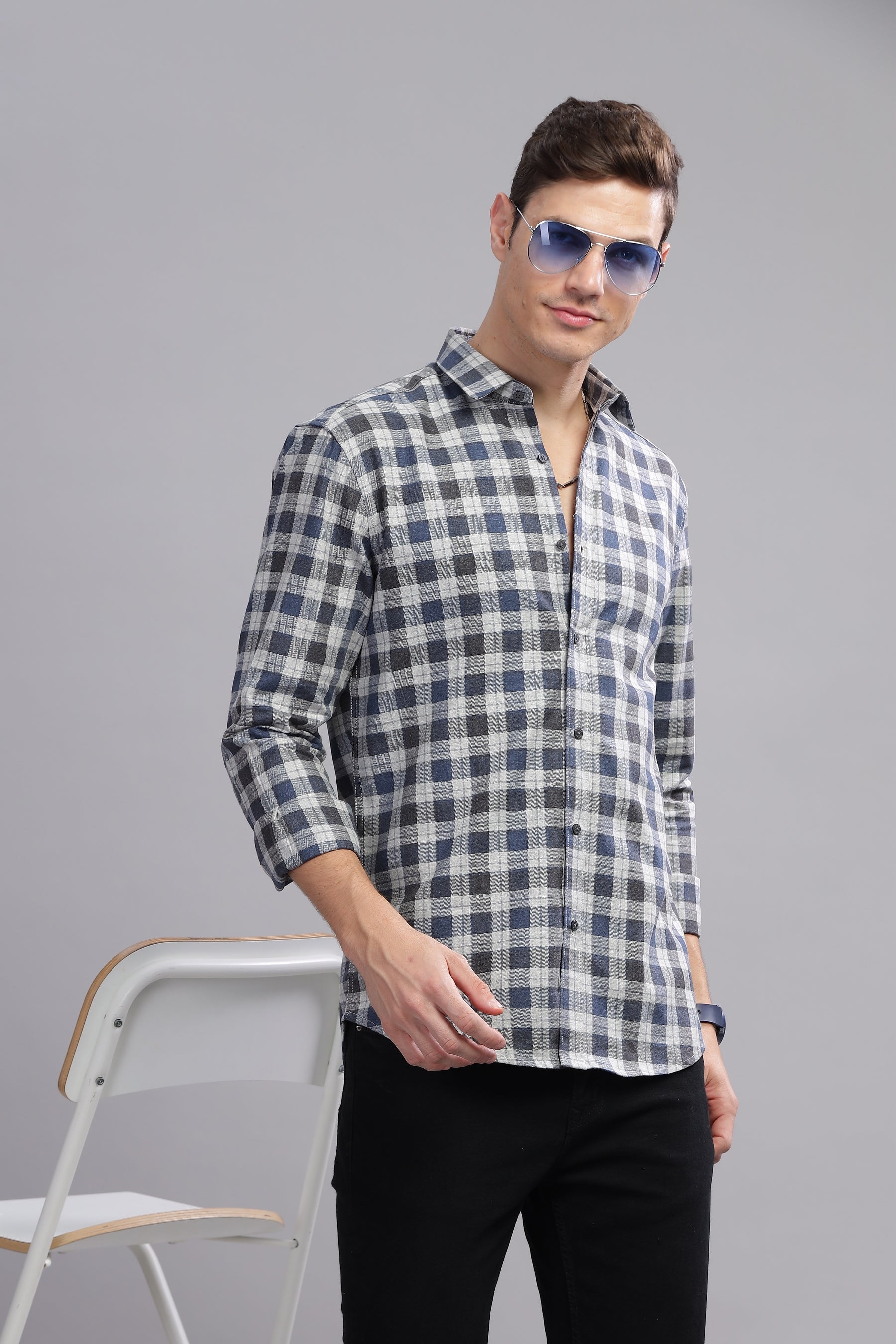 Metro Check Structured Check Shirt