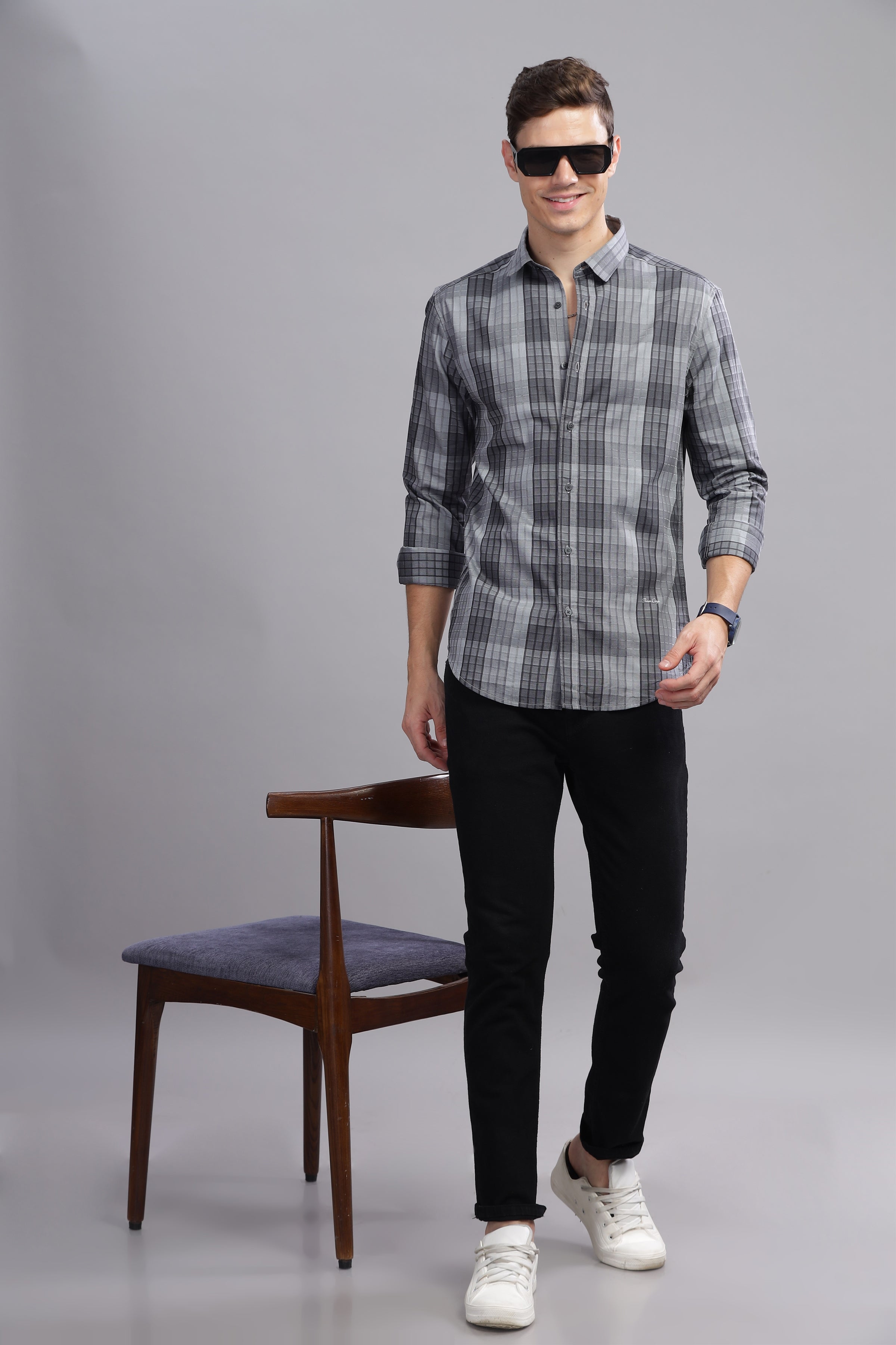 Grid craft Checkered Long Sleeve Shirt