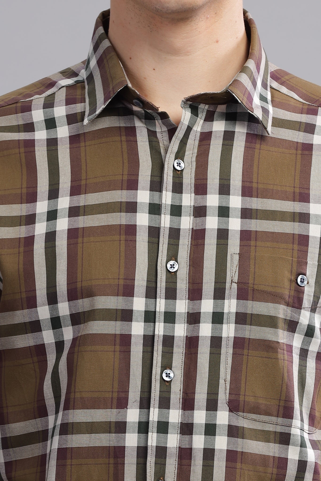 City Grid Checkered Long Sleeve Shirt