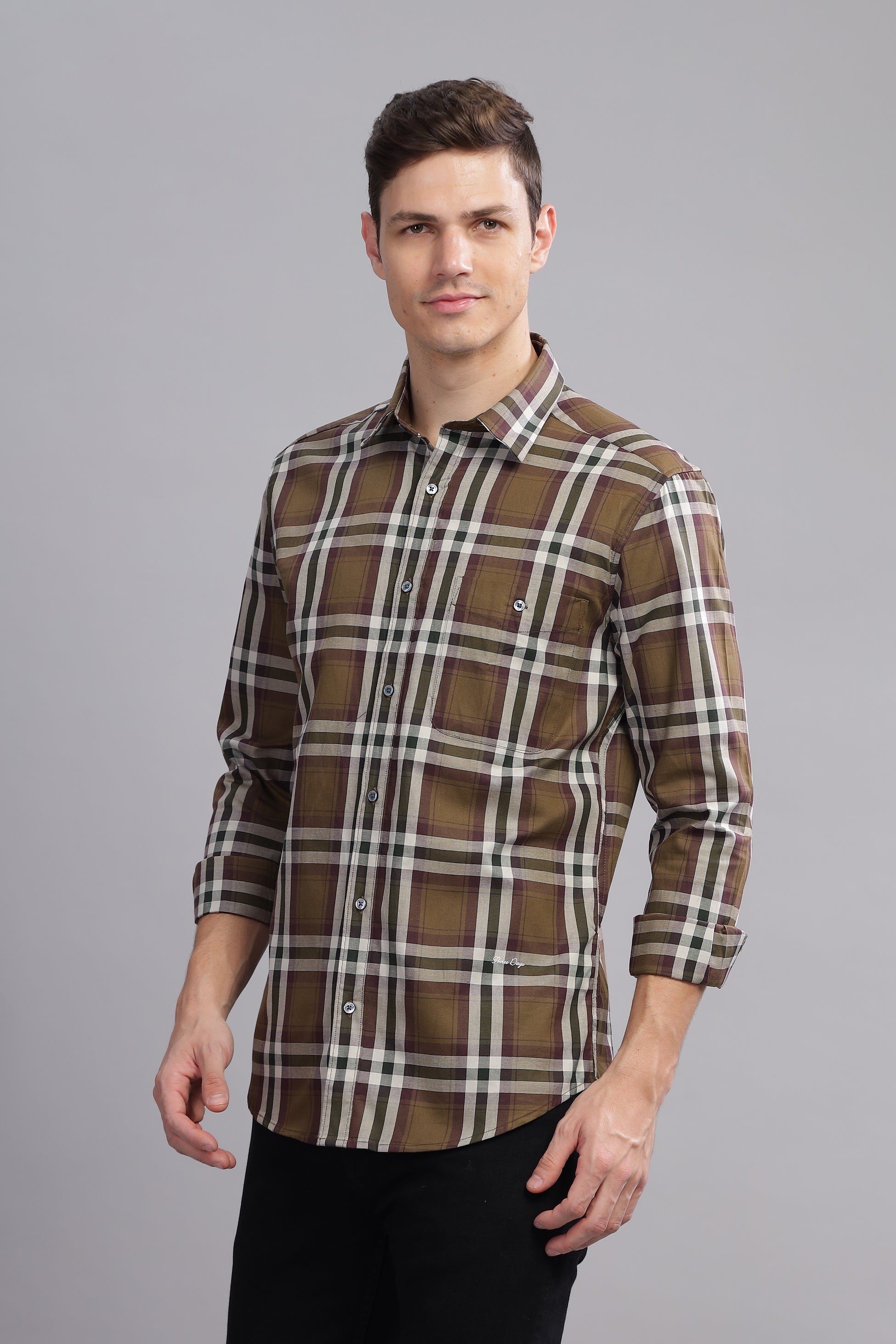 City Grid Checkered Long Sleeve Shirt