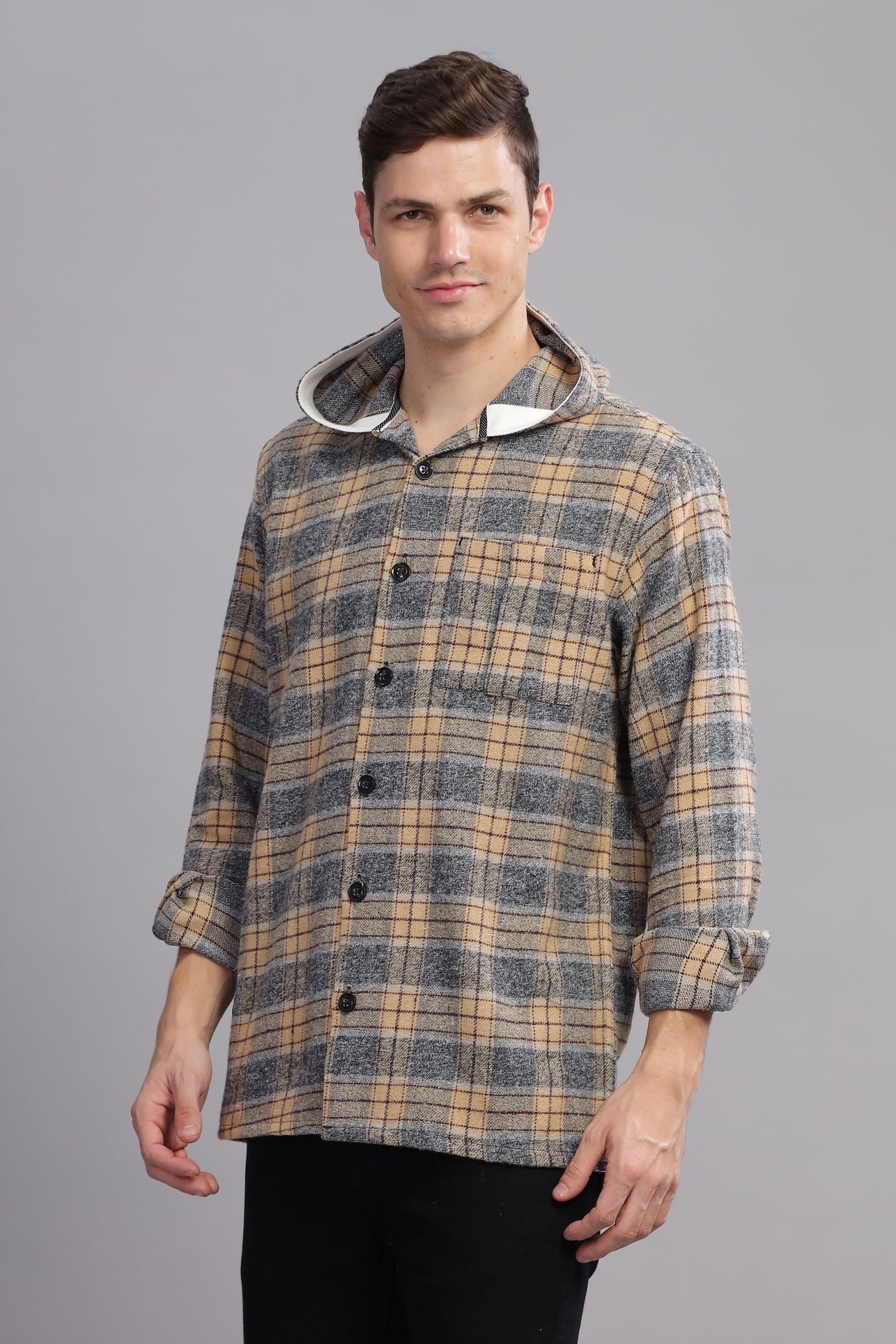 Dapper Brushed Paid Hoody Shirt