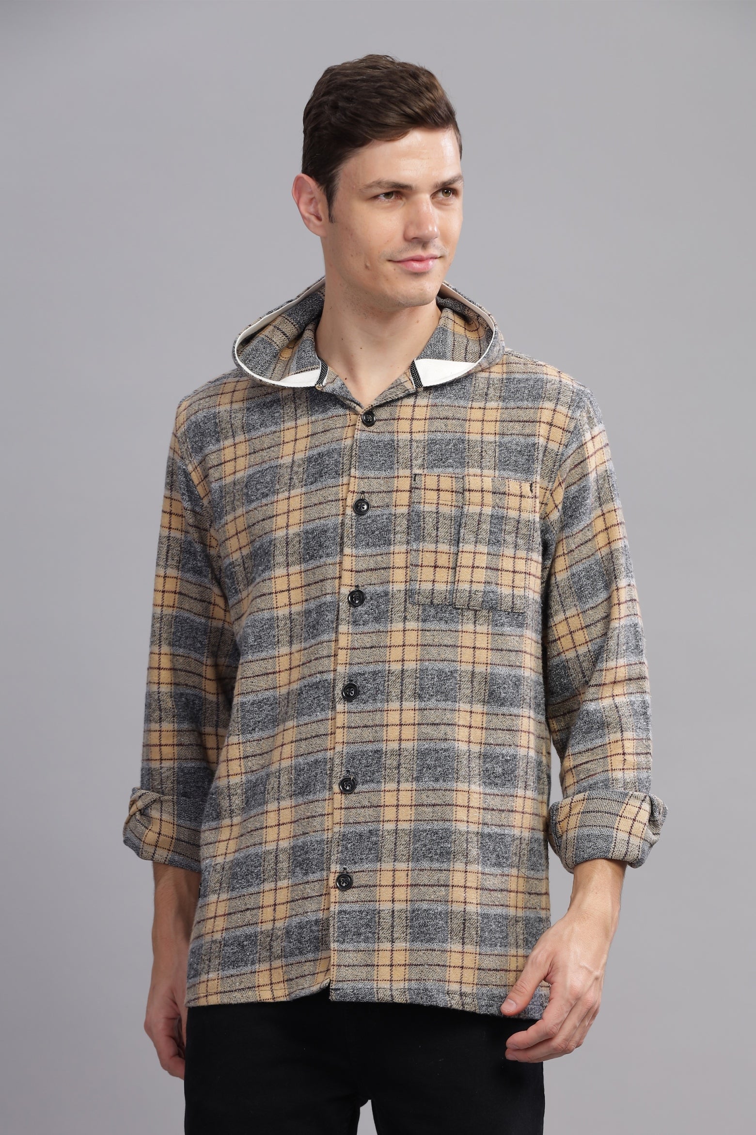 Dapper Brushed Paid Hoody Shirt