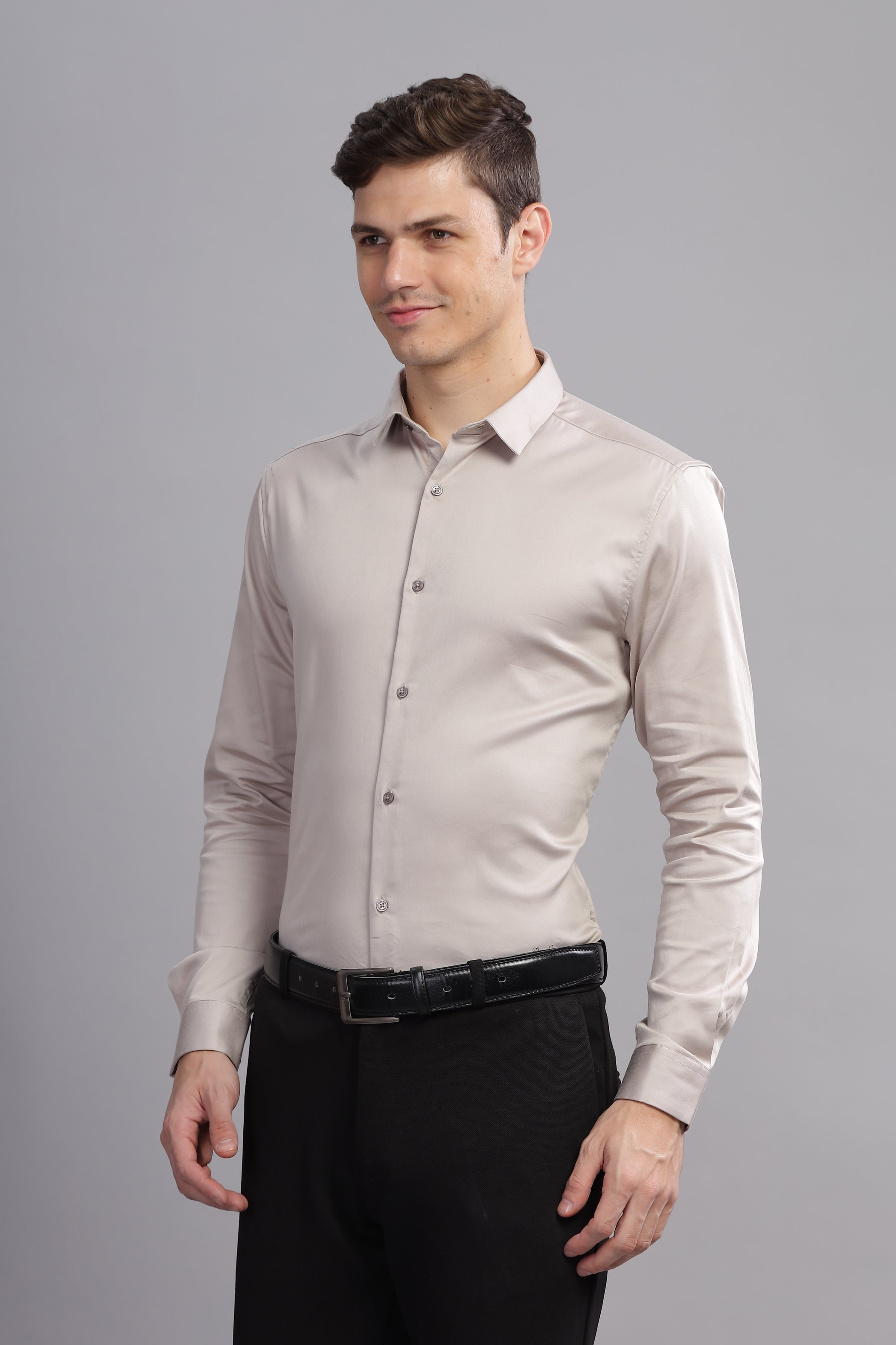 Noble Hue Solid Long Sleeves Shirt