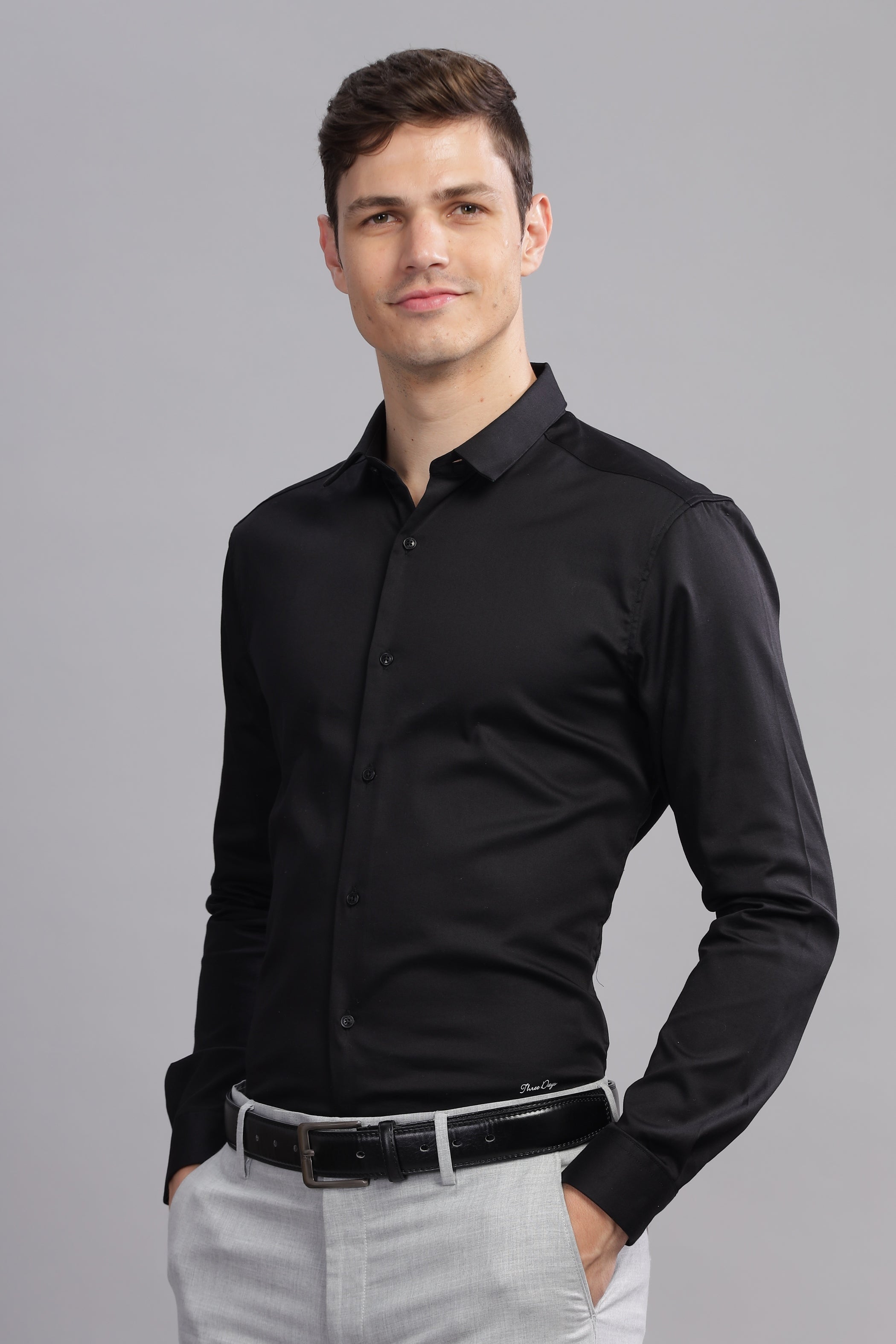 Prestige Plain Solid Long Sleeves Shirt