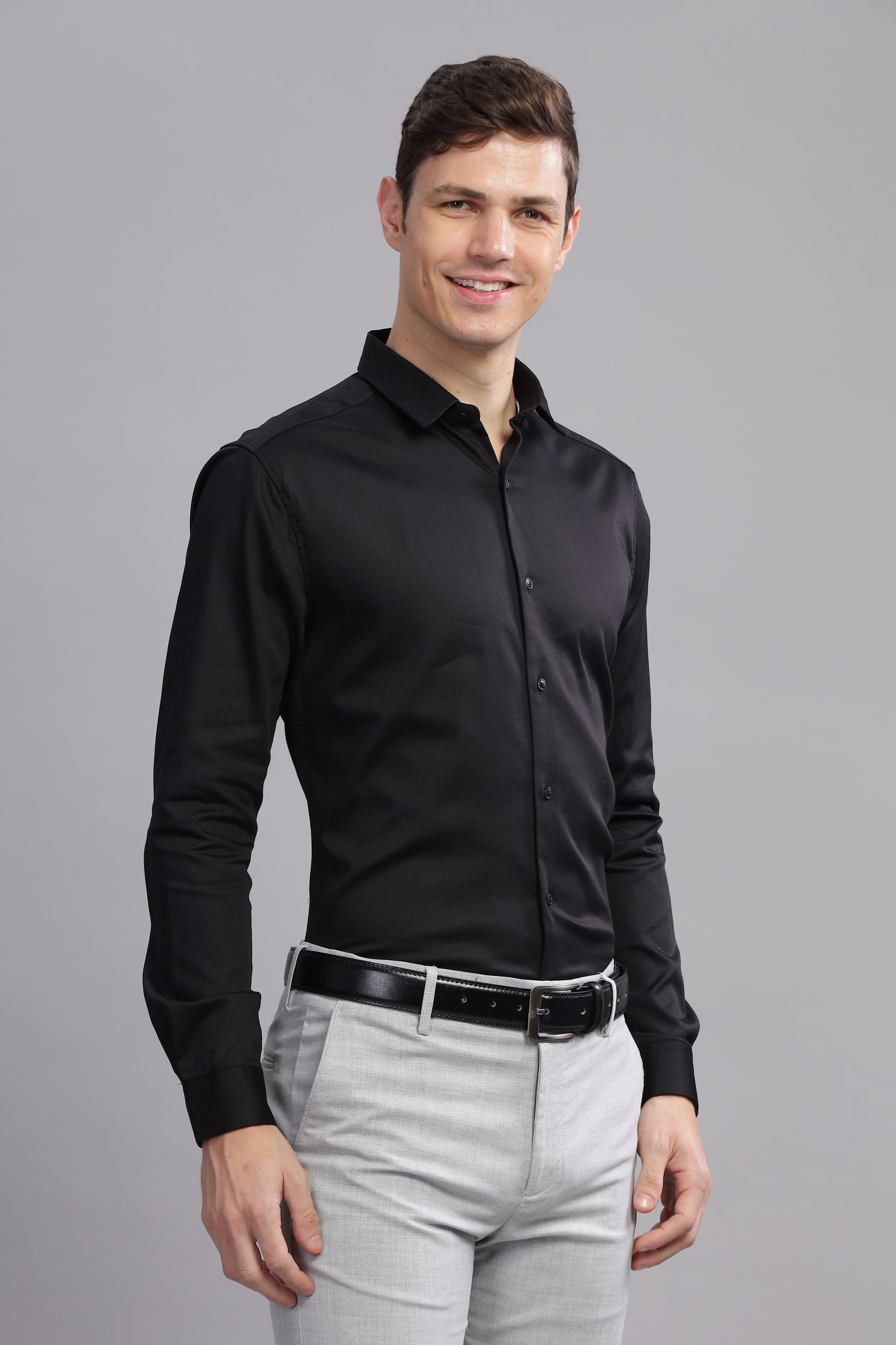 Prestige Plain Solid Long Sleeves Shirt