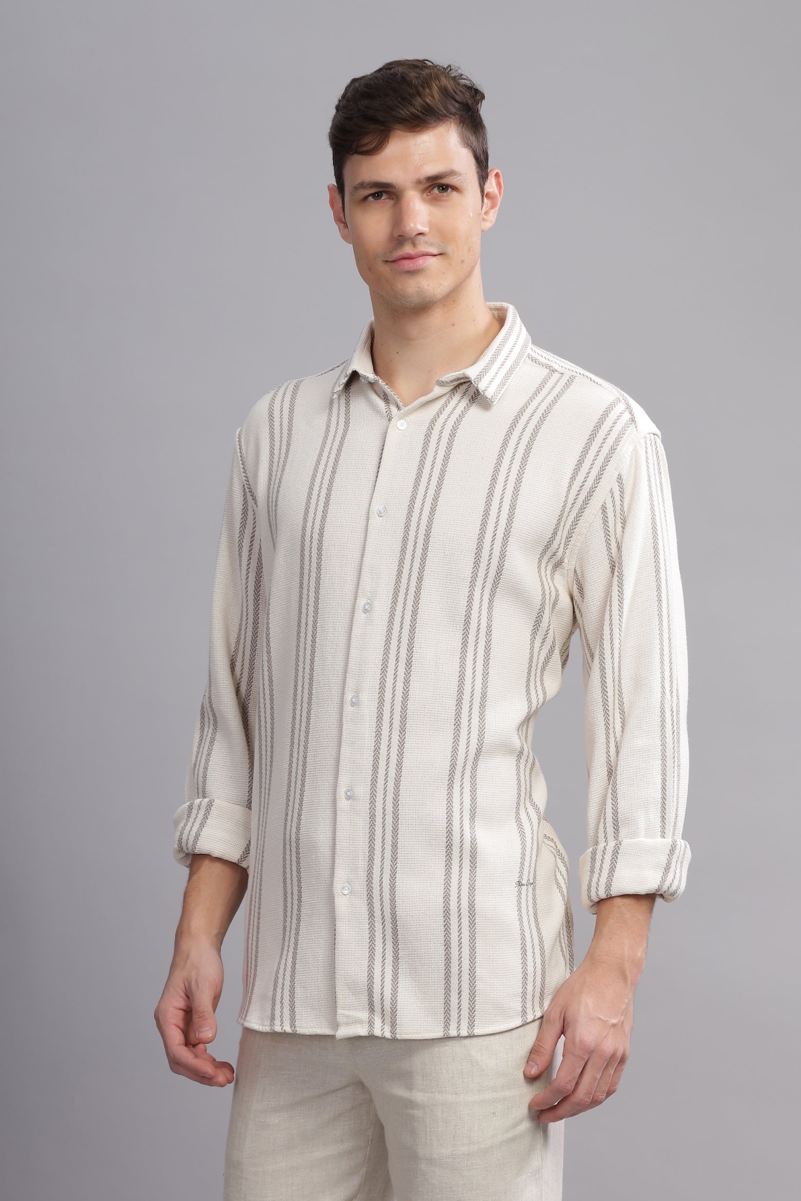 Posh Pique Textured Blended Shirt