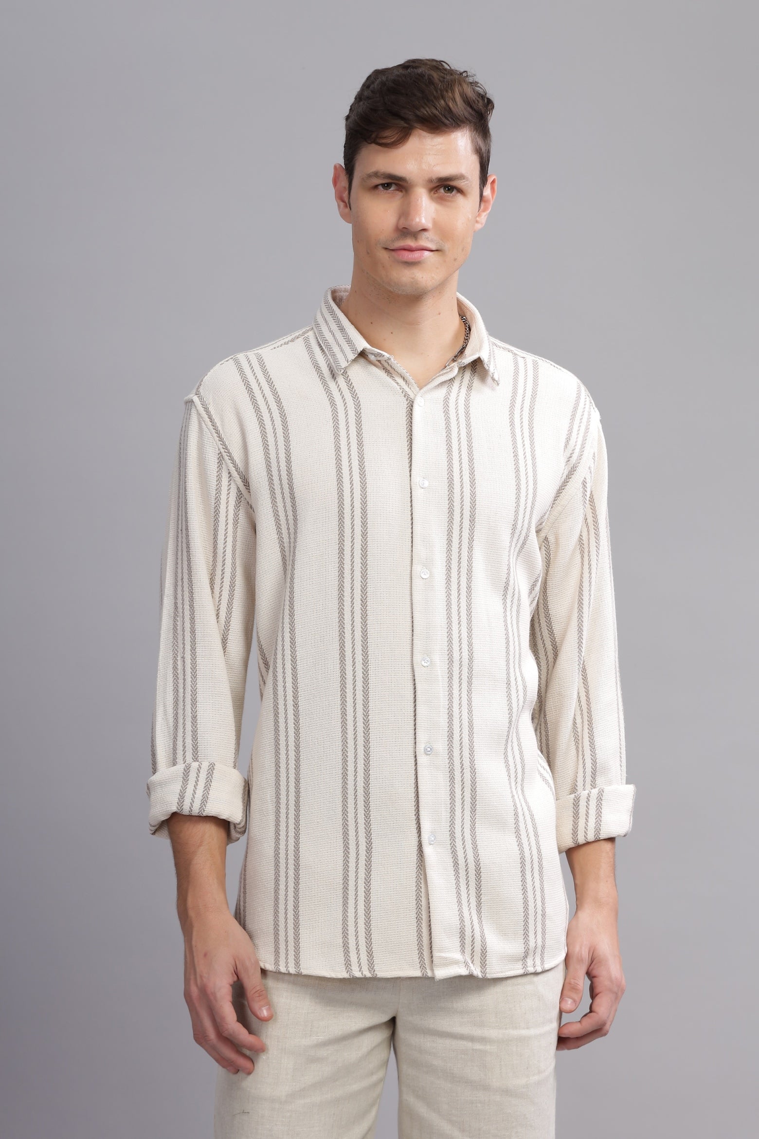 Posh Pique Textured Blended Shirt