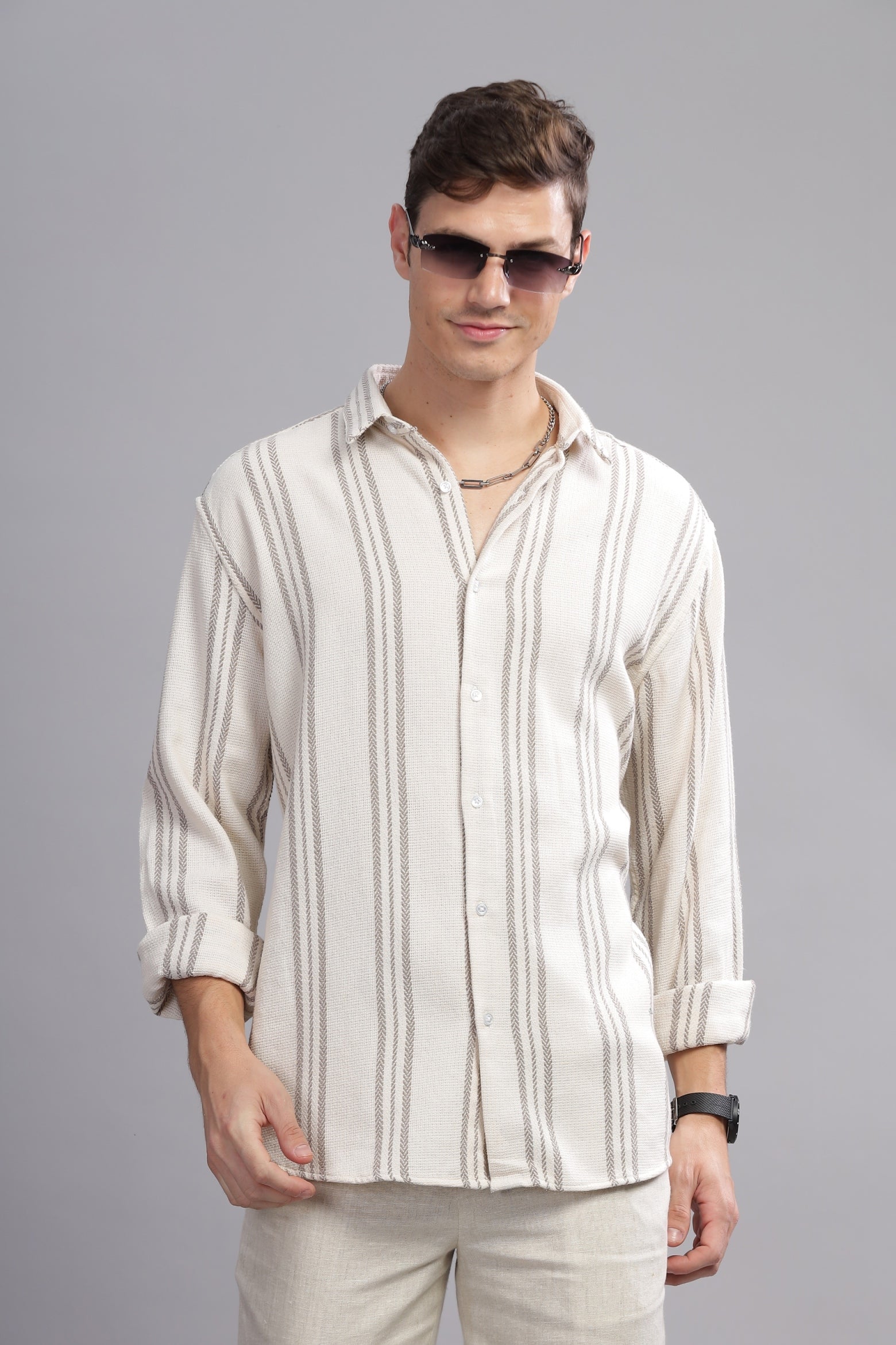 Posh Pique Textured Blended Shirt