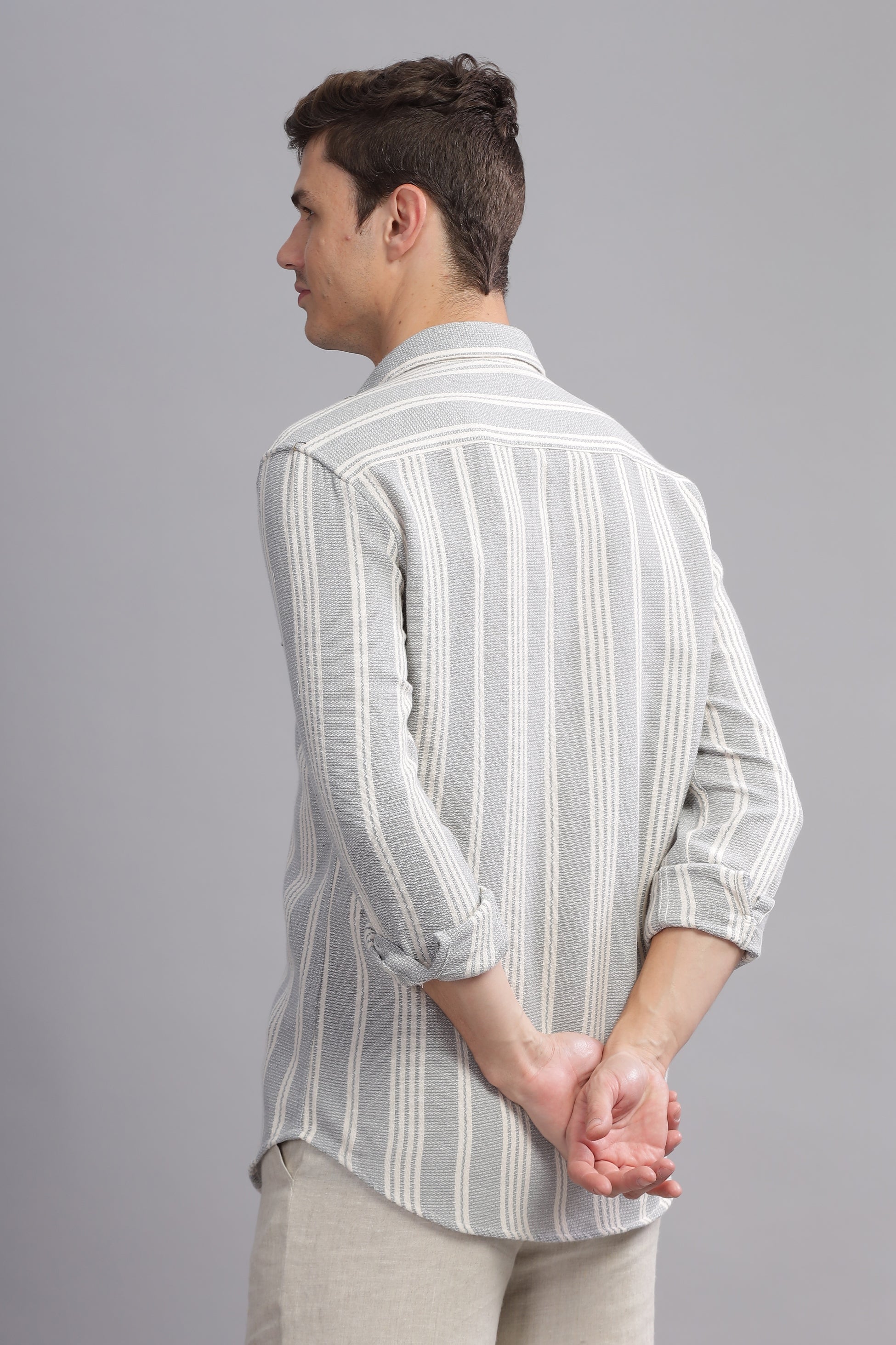 Refined Ripple Textured Blended Shirt