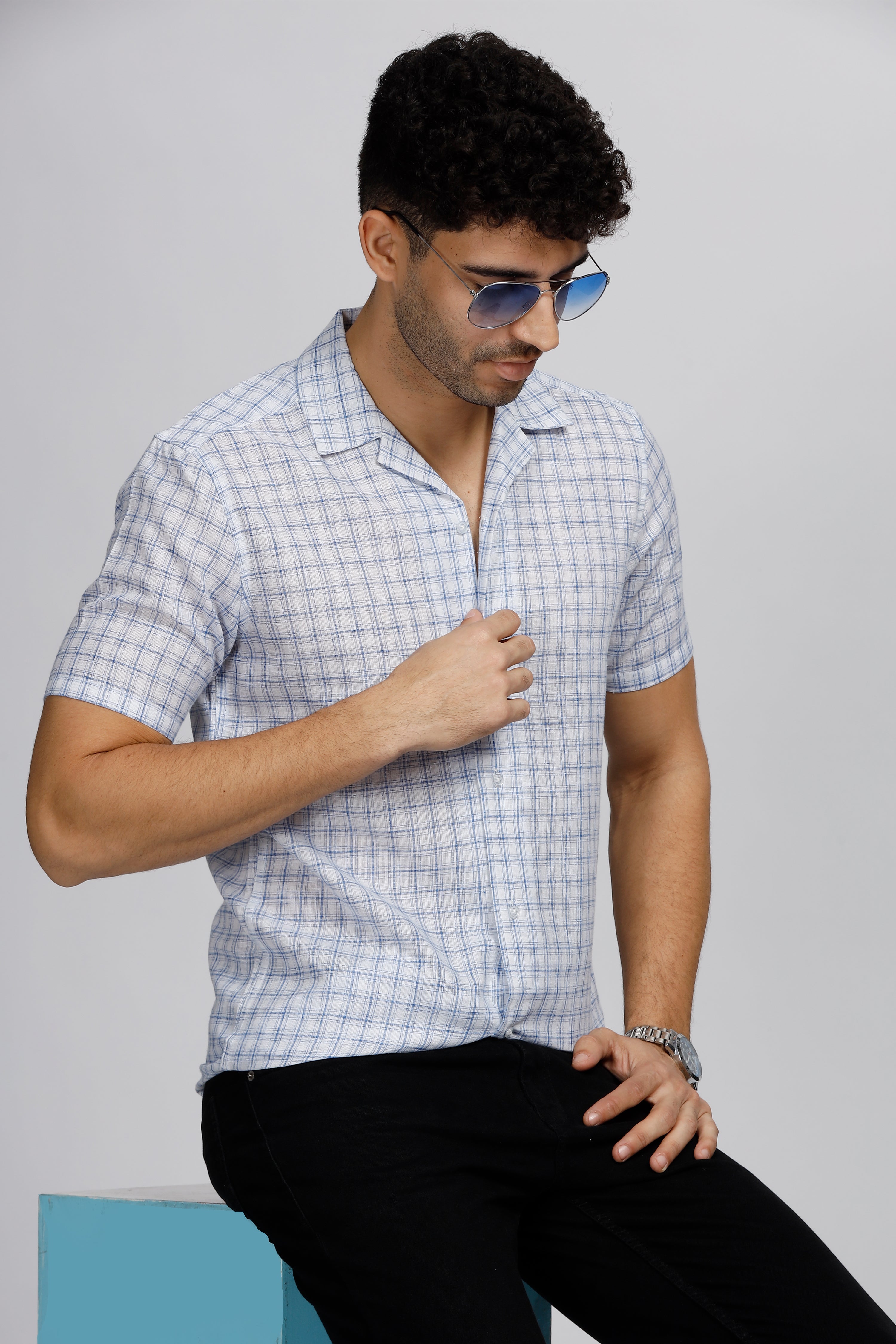 Essential Elegance Checkered Linen Shirt