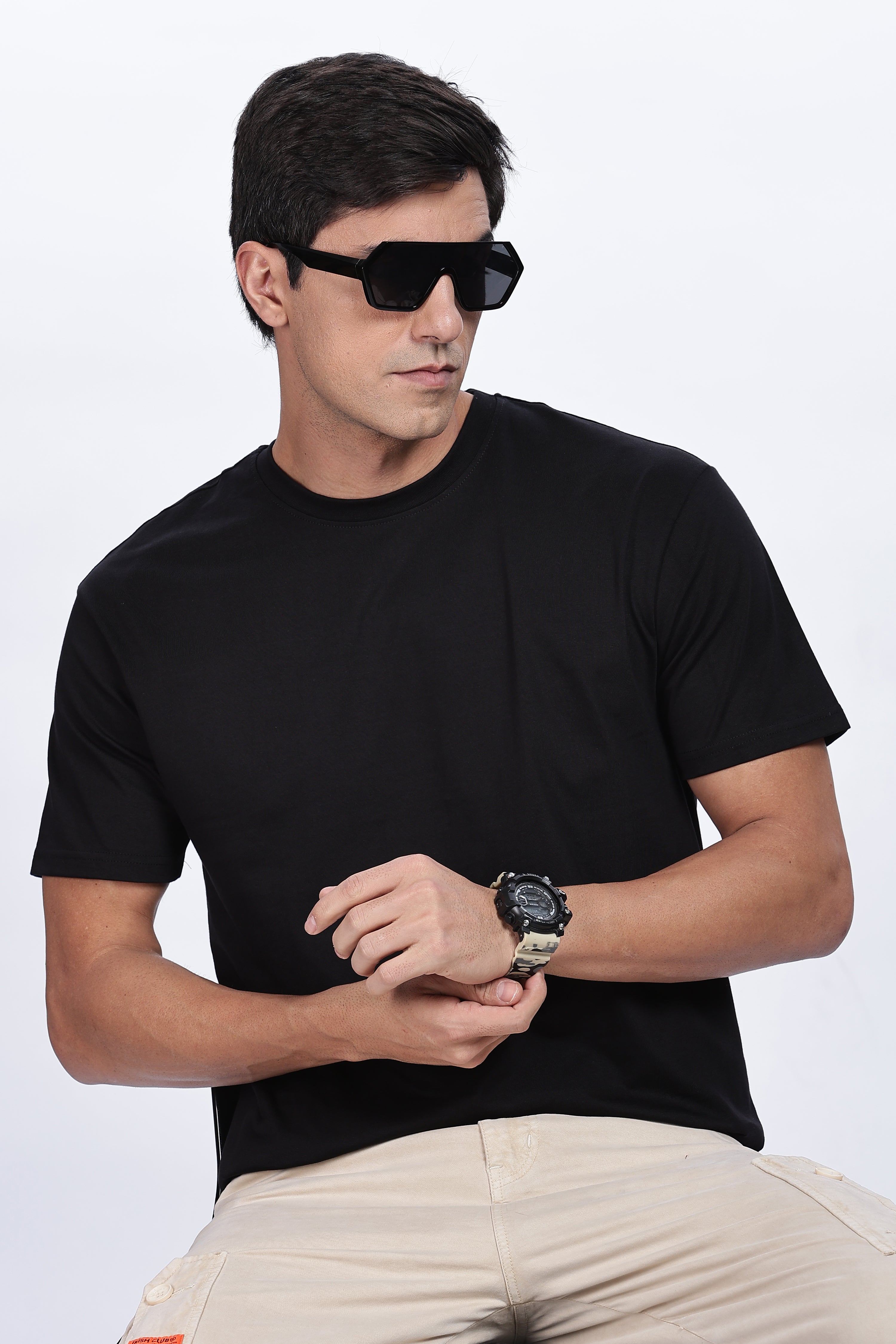 Black Regular Fit Tshirt