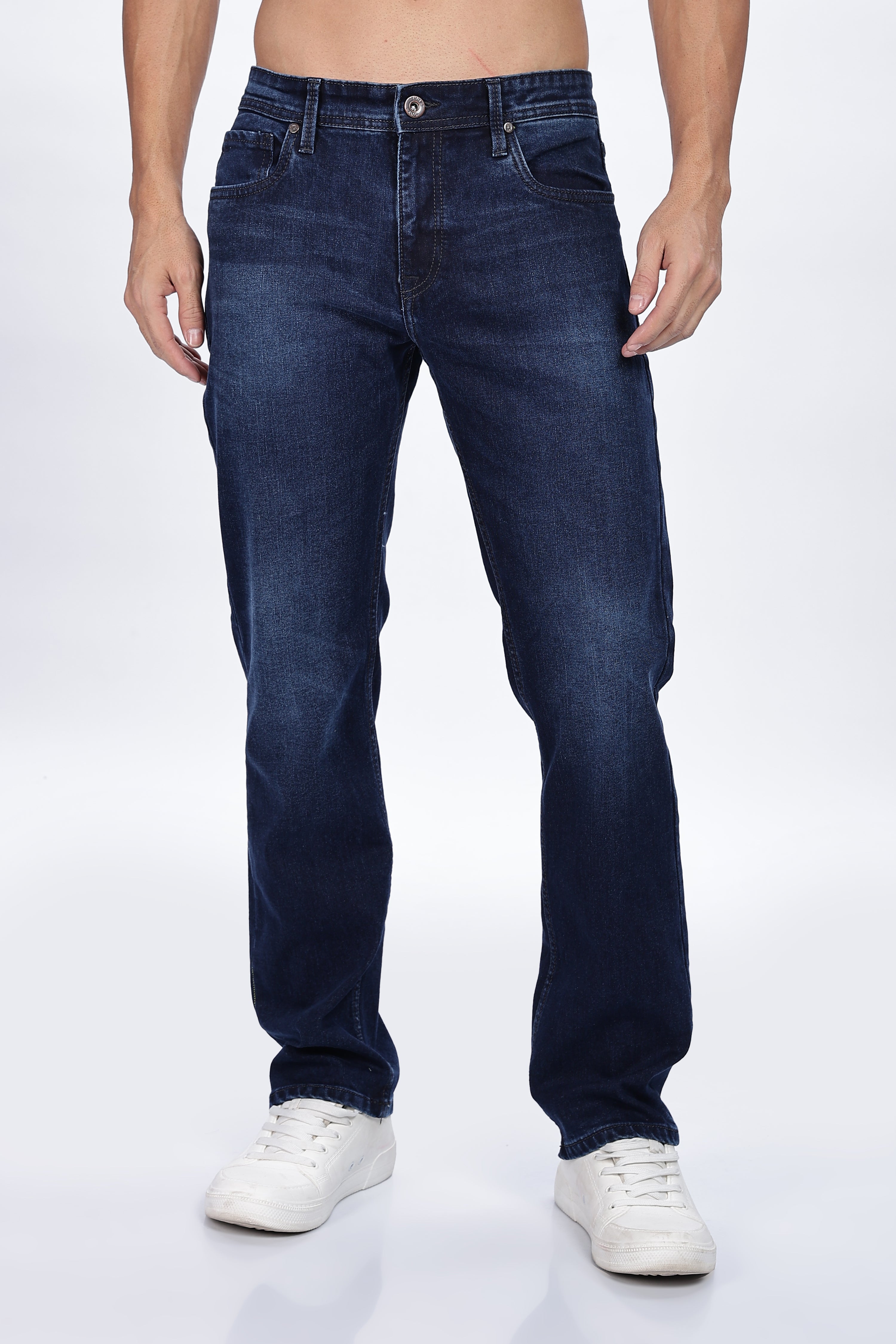 Navy Dark Stone Washed Jeans