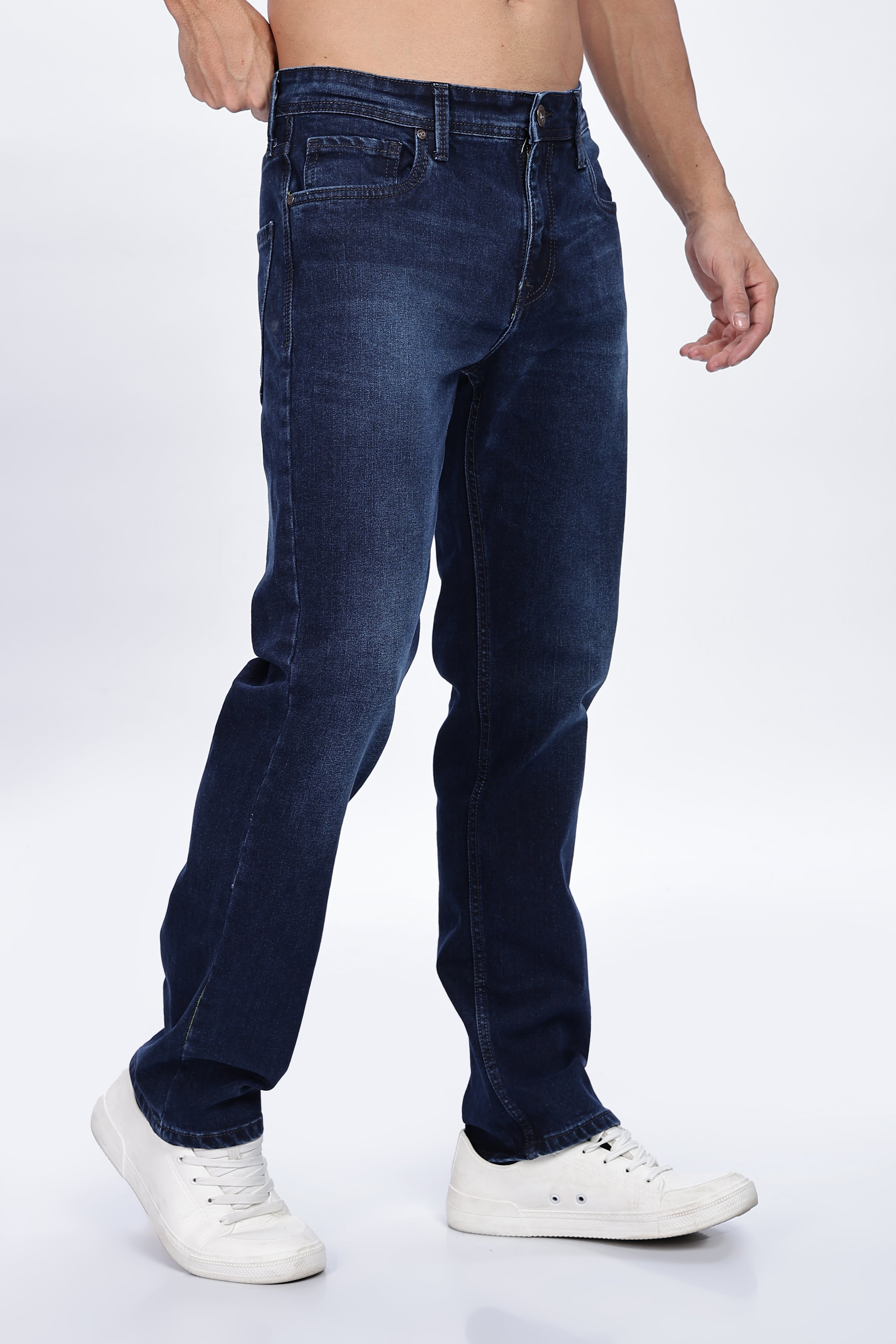 Navy Dark Stone Washed Jeans