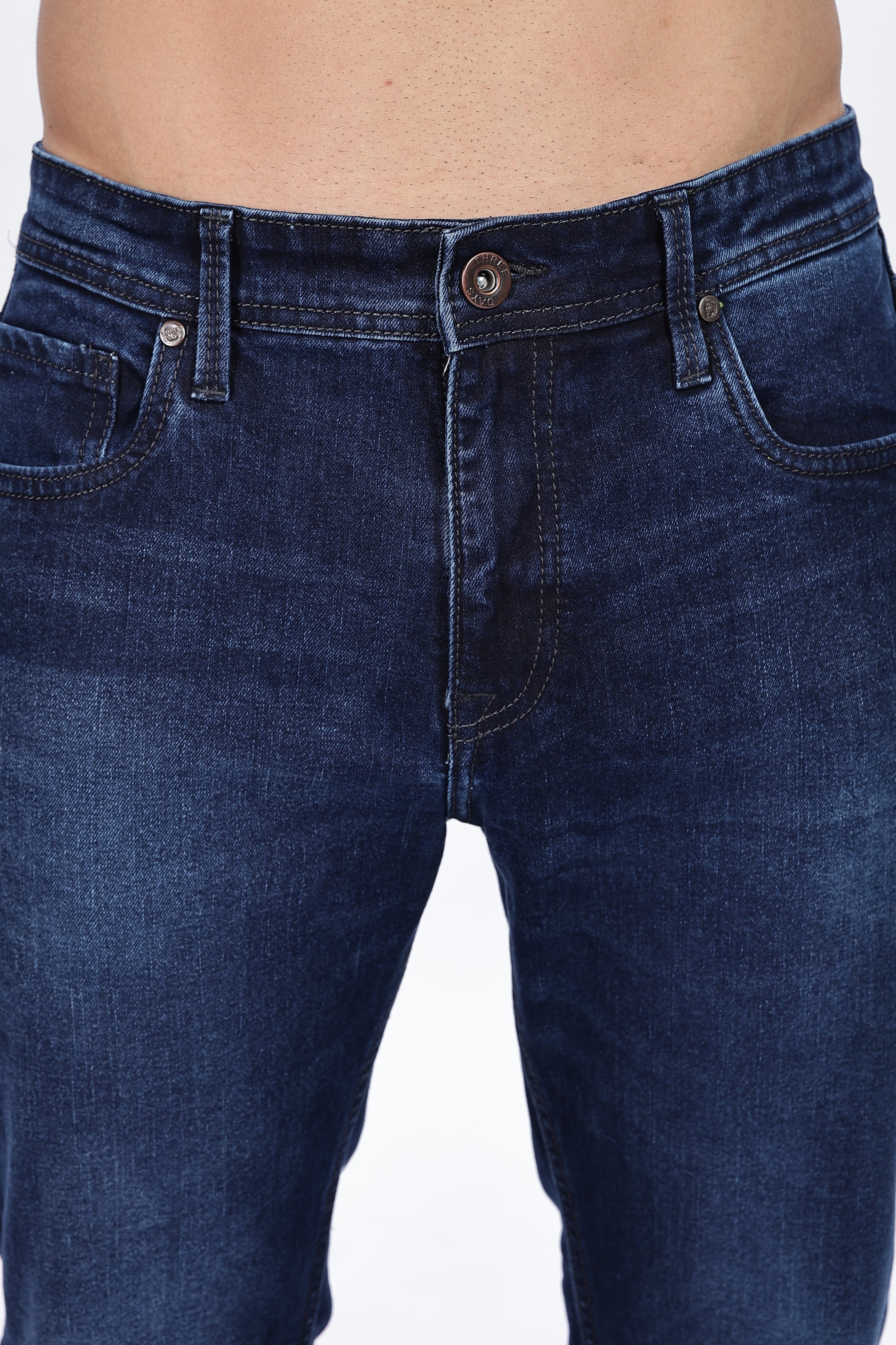 Navy Dark Stone Washed Jeans