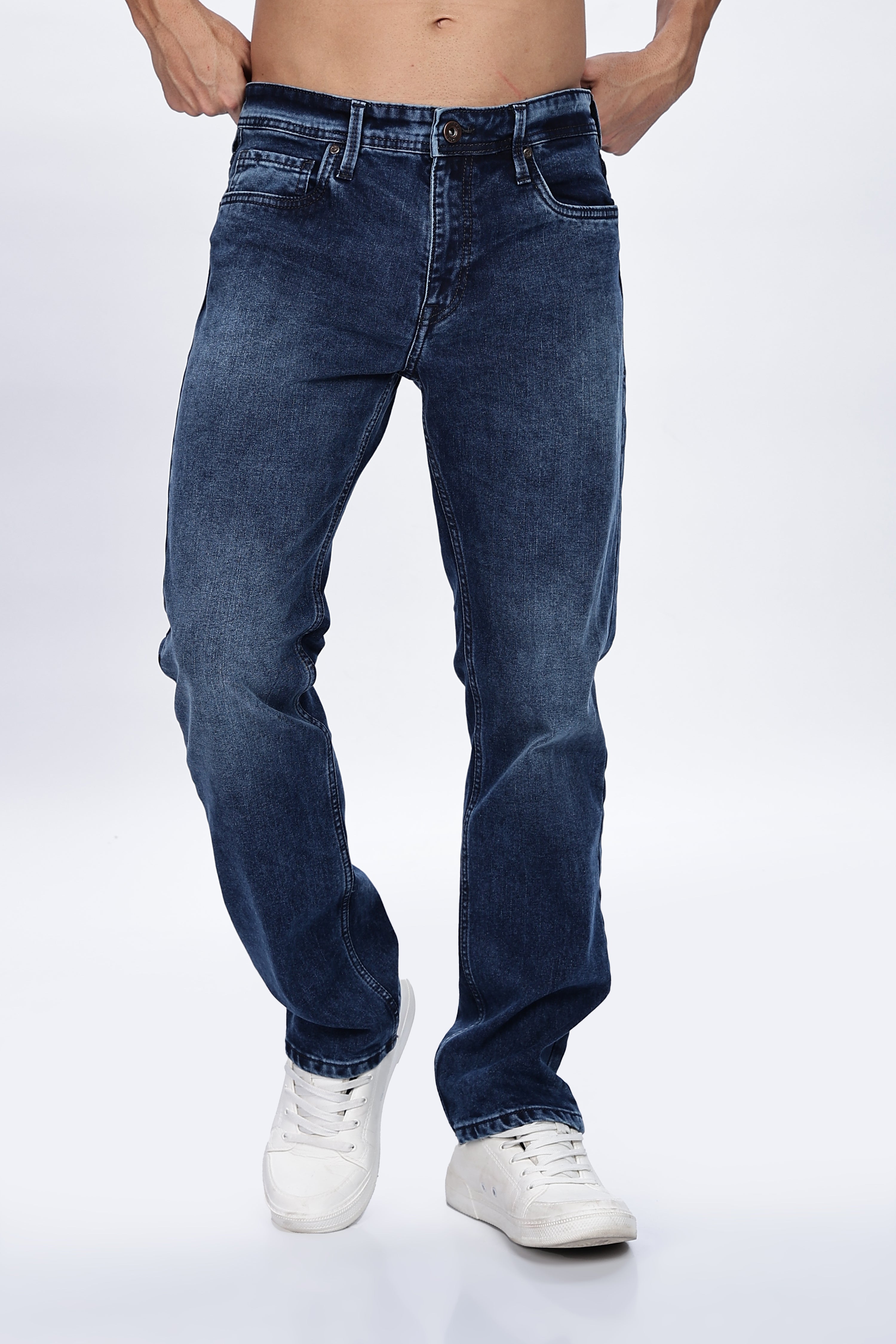 Mid Blue Mild Stone Washed Jeans