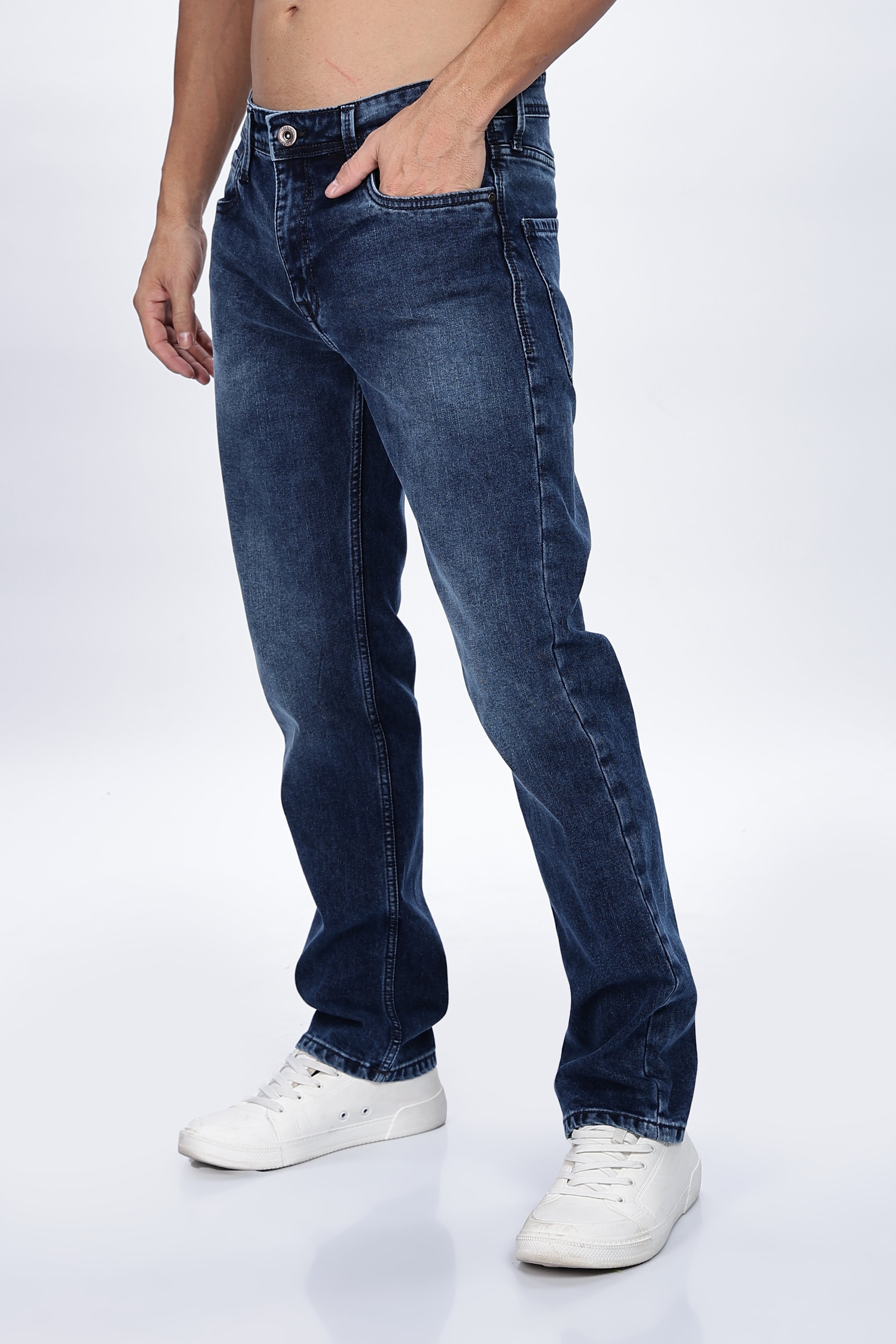 Mid Blue Mild Stone Washed Jeans