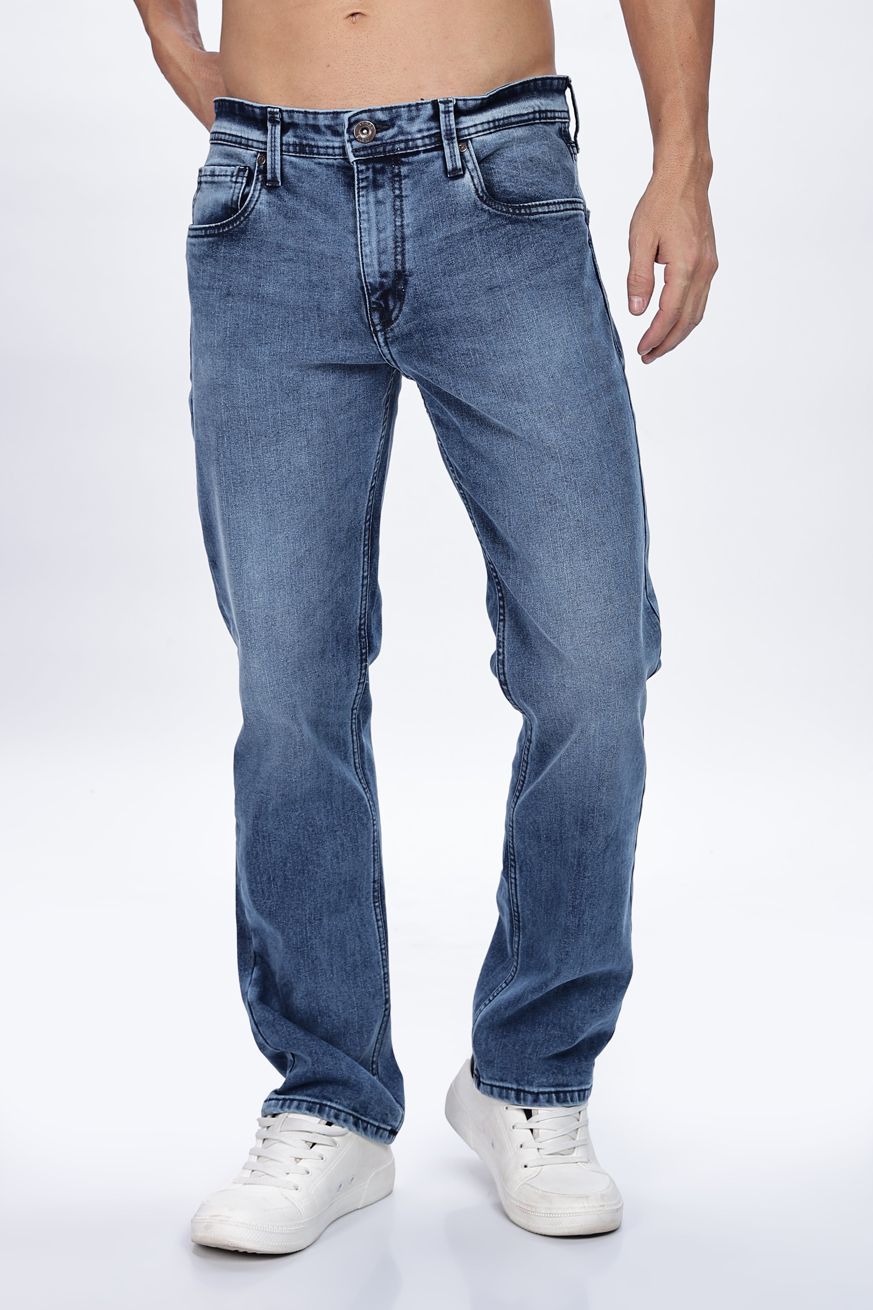 Blue Mid Stone Washed Jeans