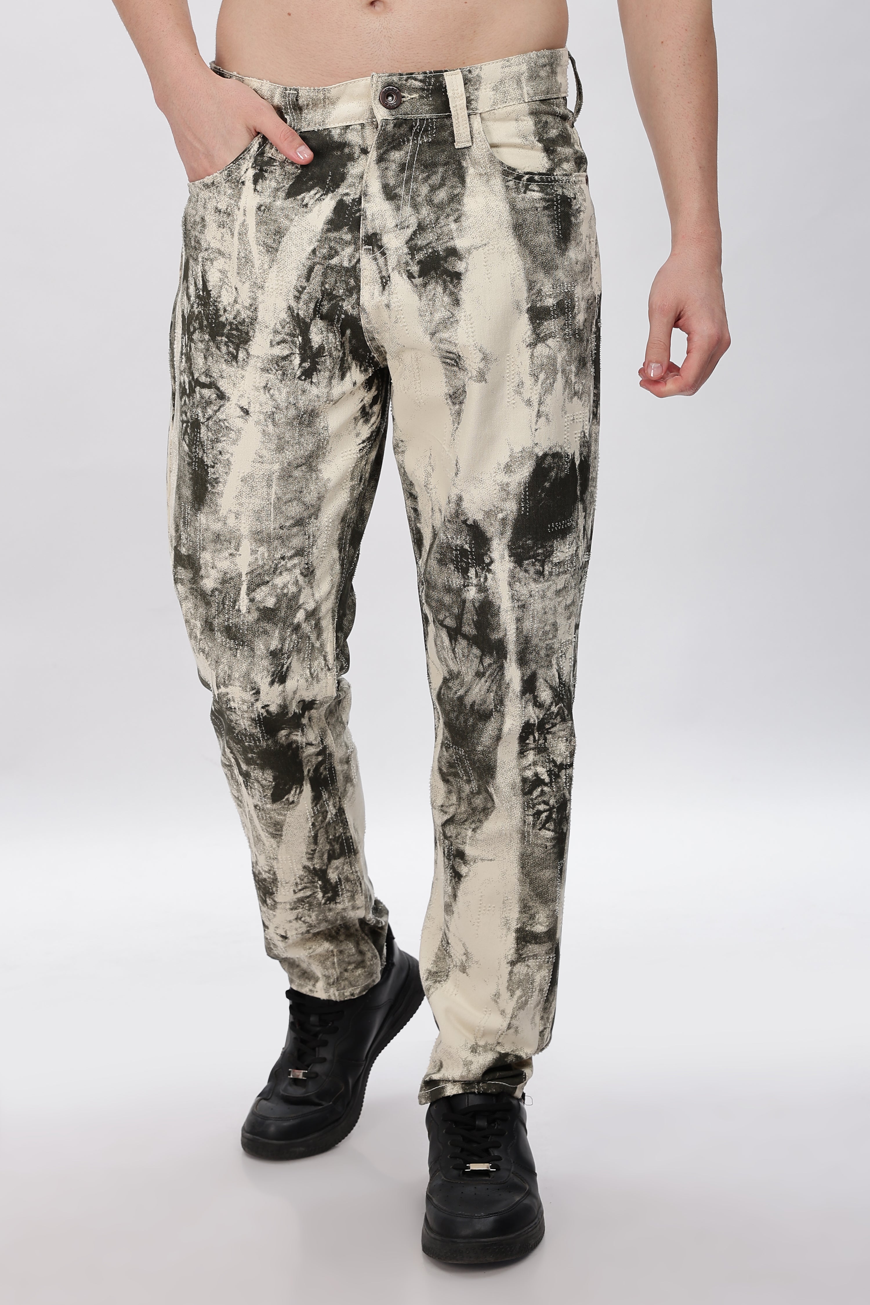 Future Dust Abstract Printed Jeans