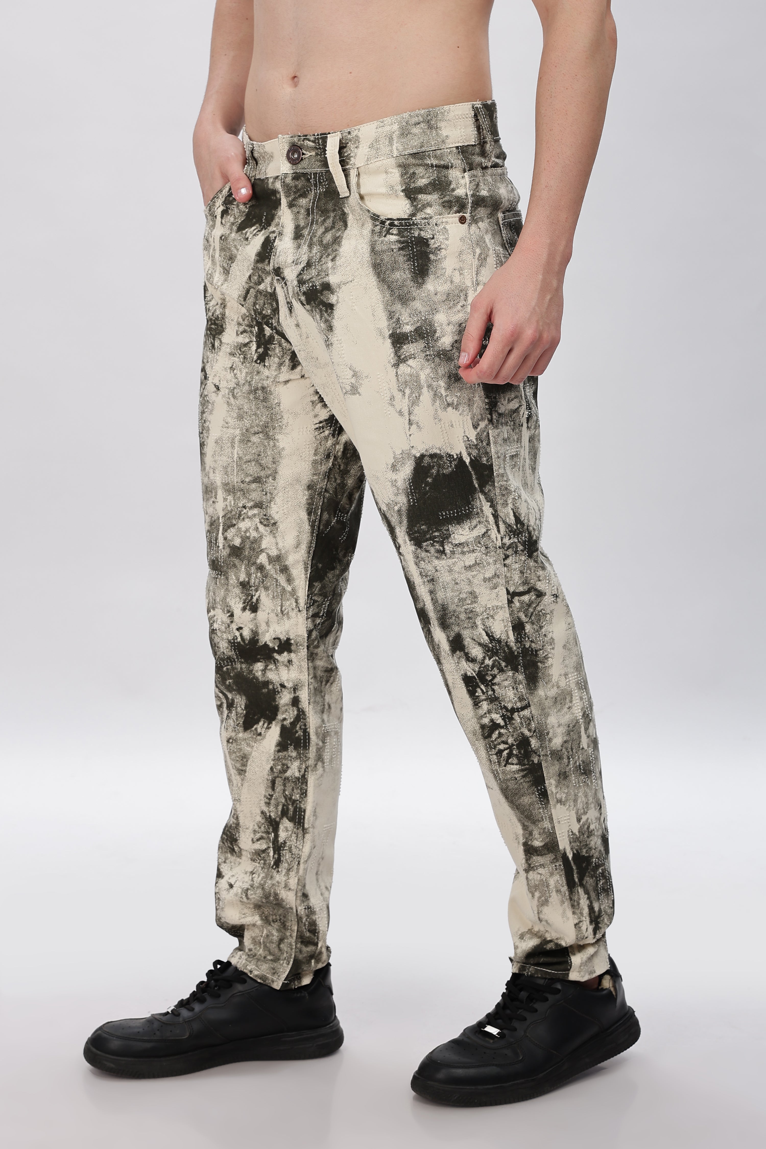 Future Dust Abstract Printed Jeans