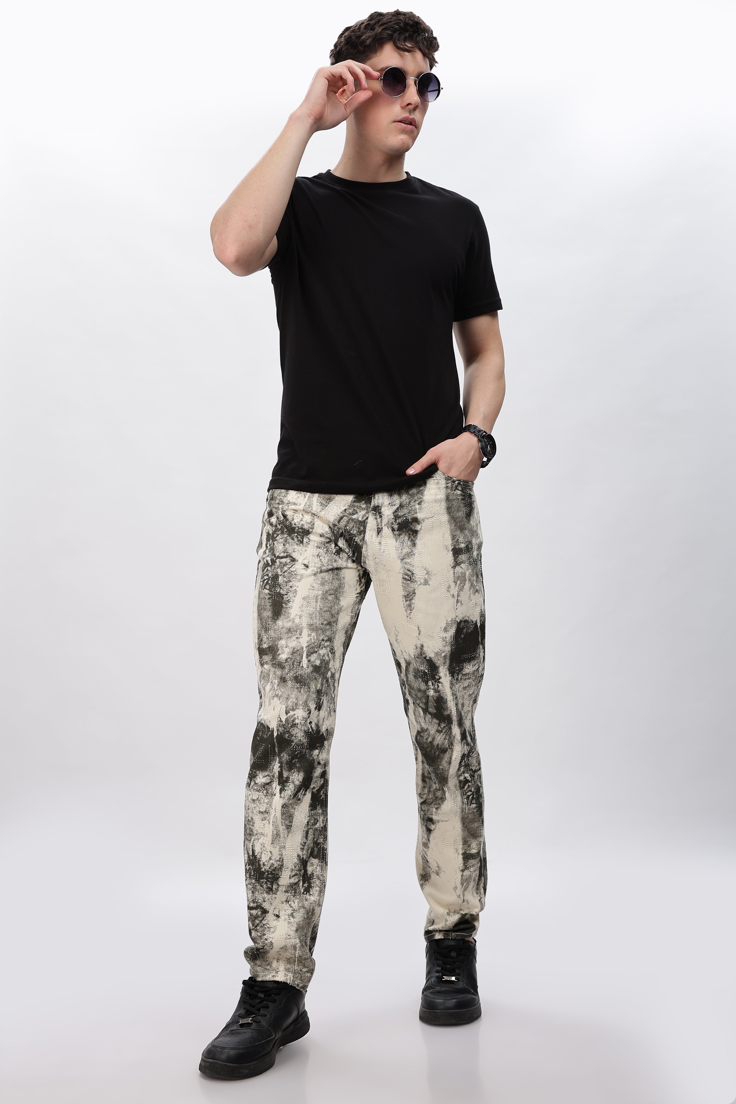 Future Dust Abstract Printed Jeans