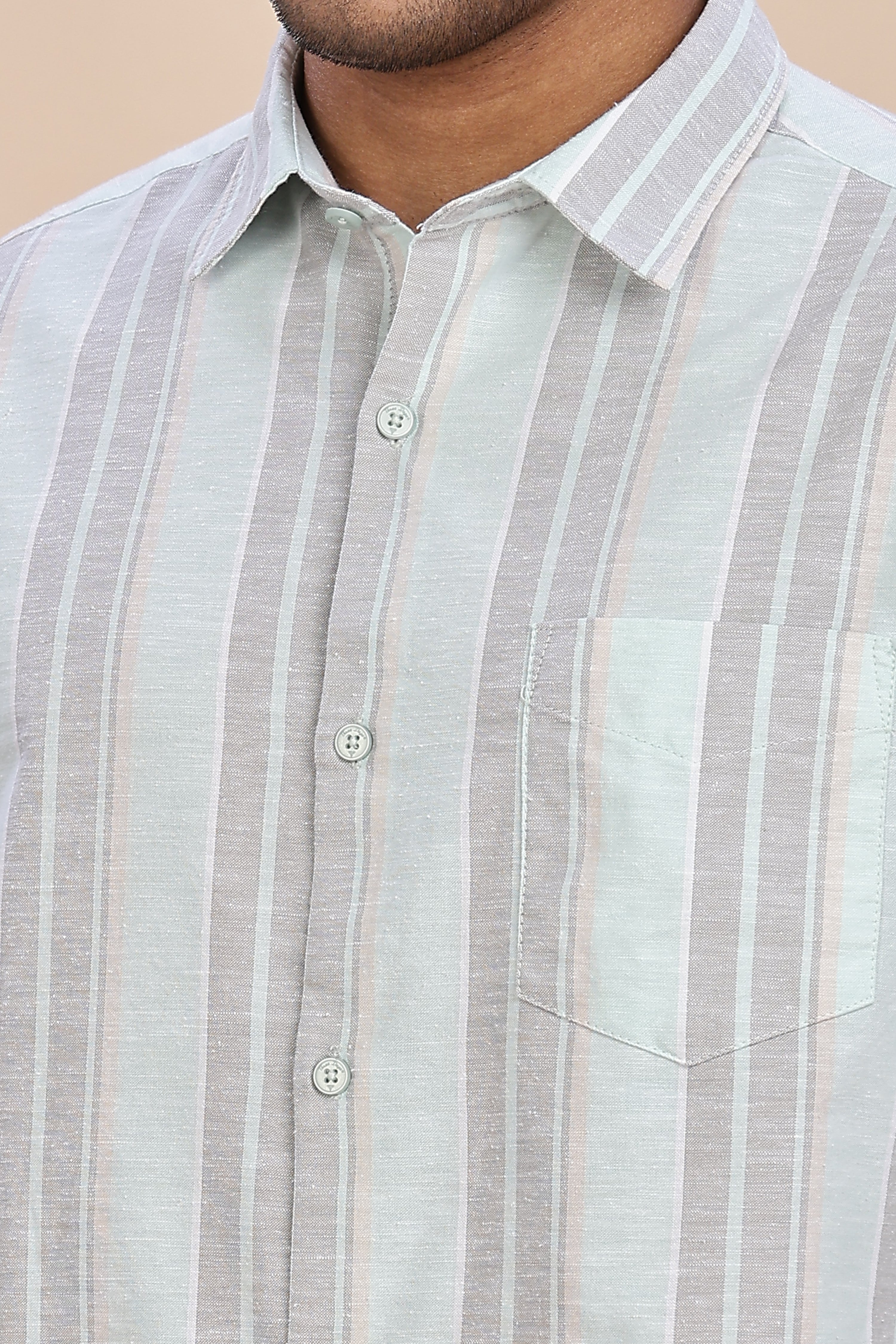 Linen Striped Blue Shirt