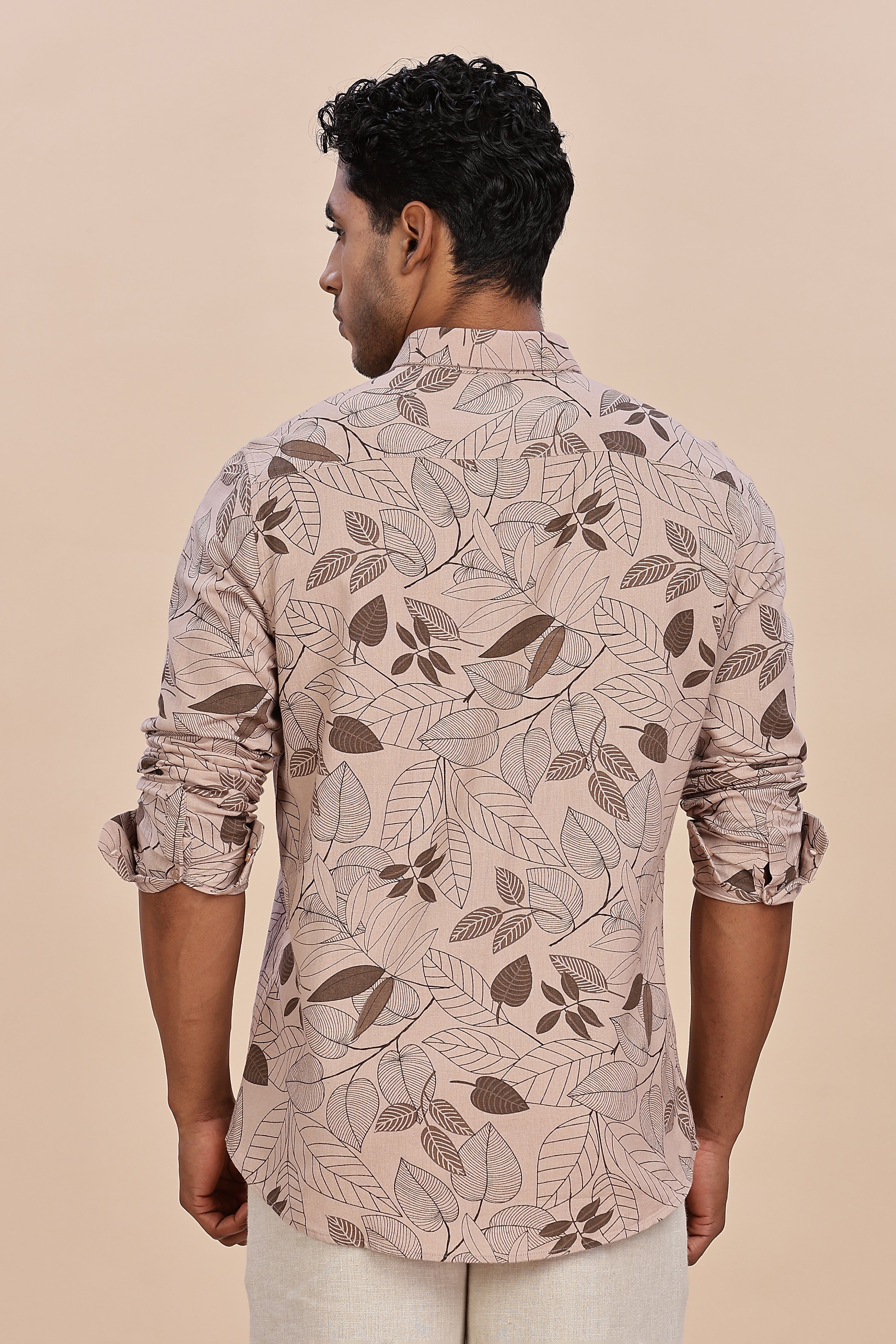 Printed Linen Botanical Shirt