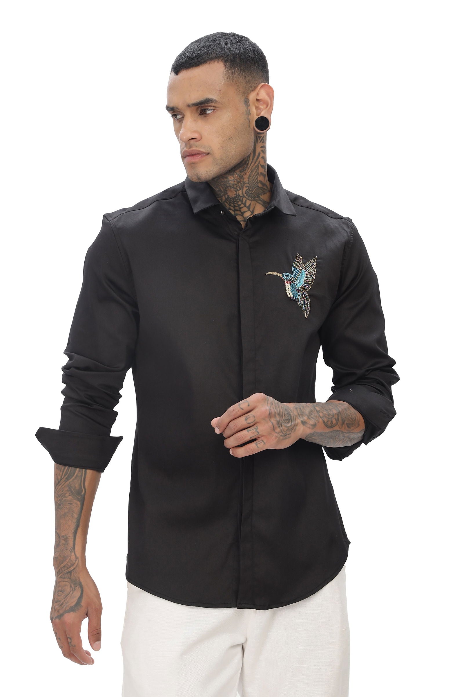 Bespoke Embroidery Black Shirt - Three Days