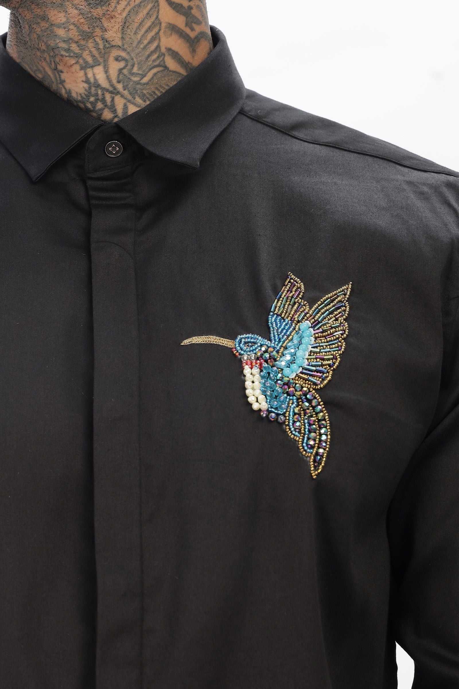 Bespoke Embroidery Black Shirt - Three Days