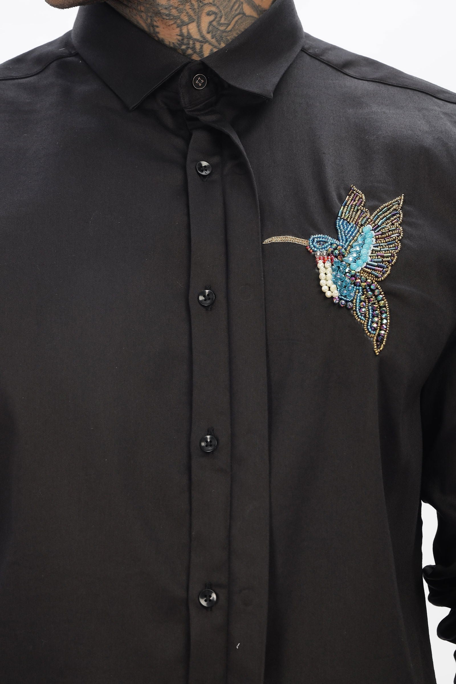 Bespoke Embroidery Black Shirt - Three Days