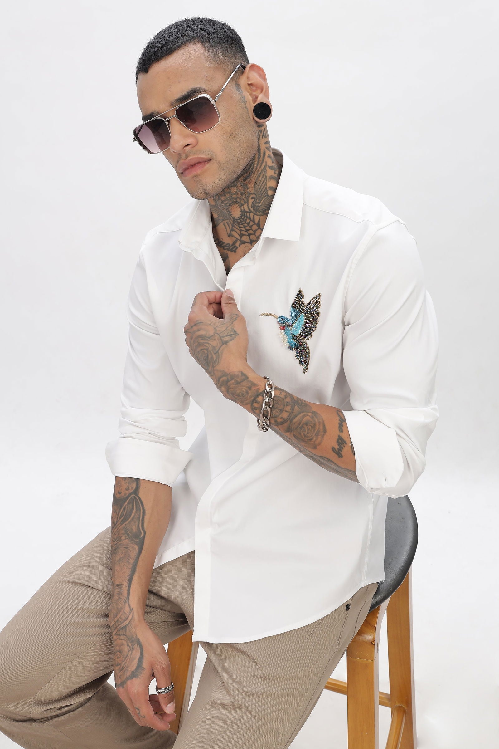 Bespoke Embroidery White Shirt - Three Days