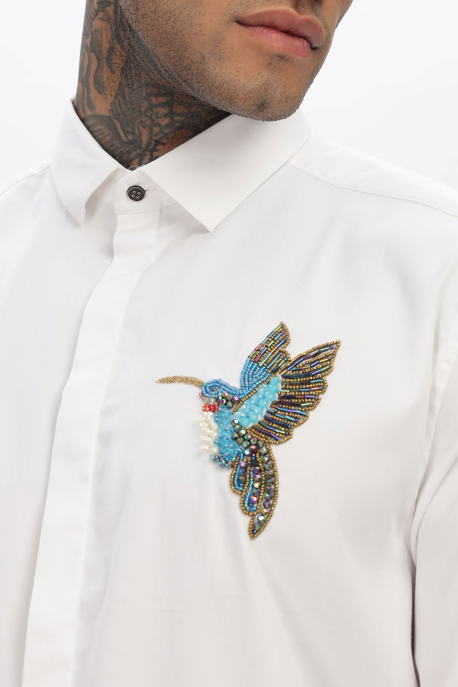 Bespoke Embroidery White Shirt - Three Days