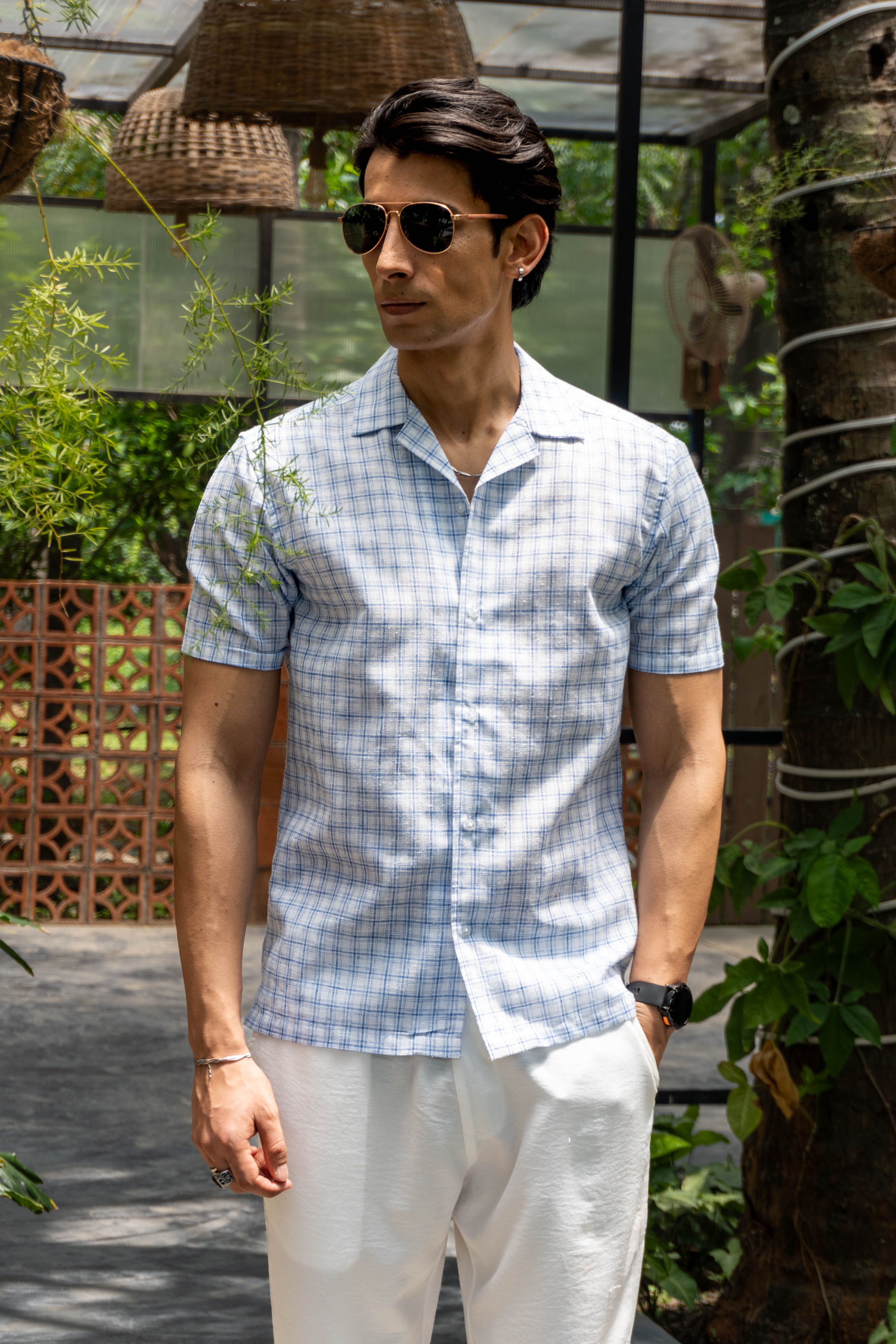 Essential Elegance Checkered Linen Shirt