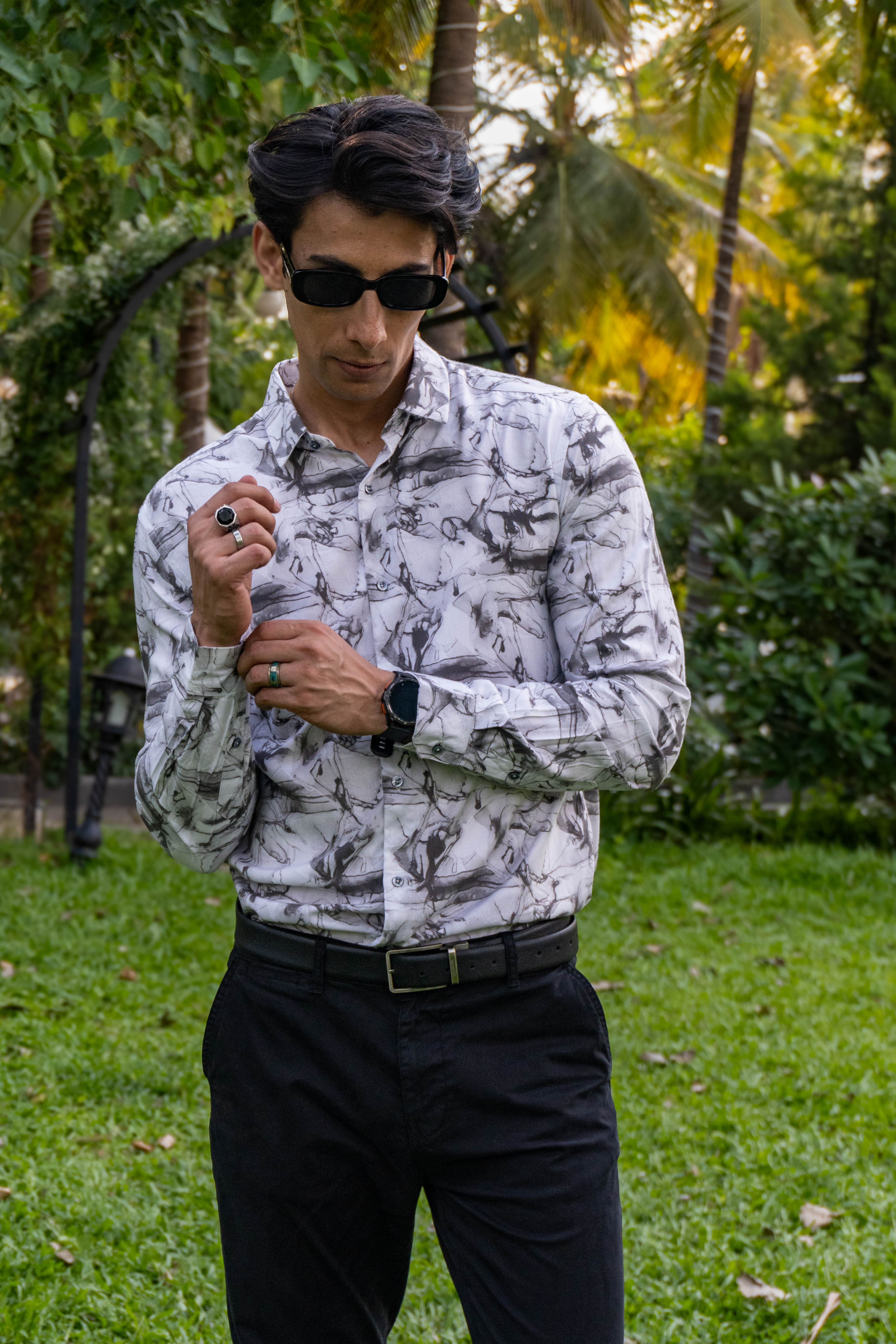 Celestial Abstract Print Full Sleeves Shirt