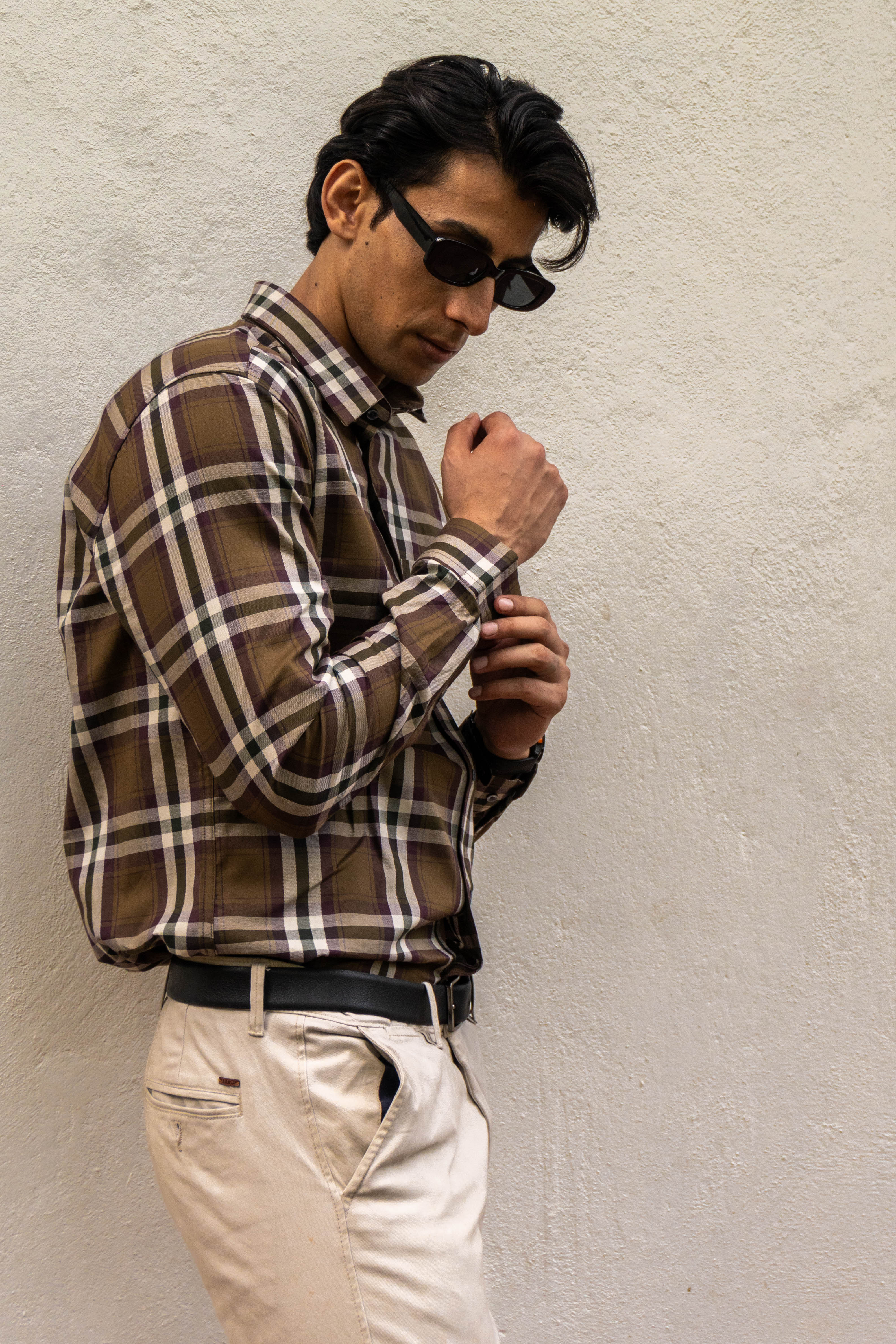 City Grid Checkered Long Sleeve Shirt