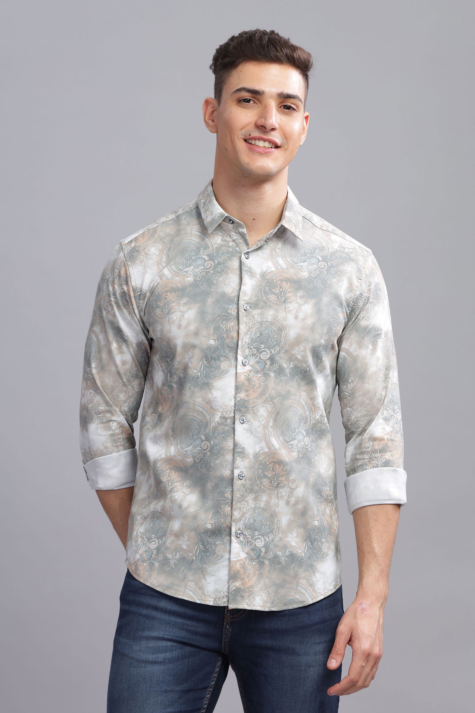 Etheral Slim Fit Printed Shirt - Three Days