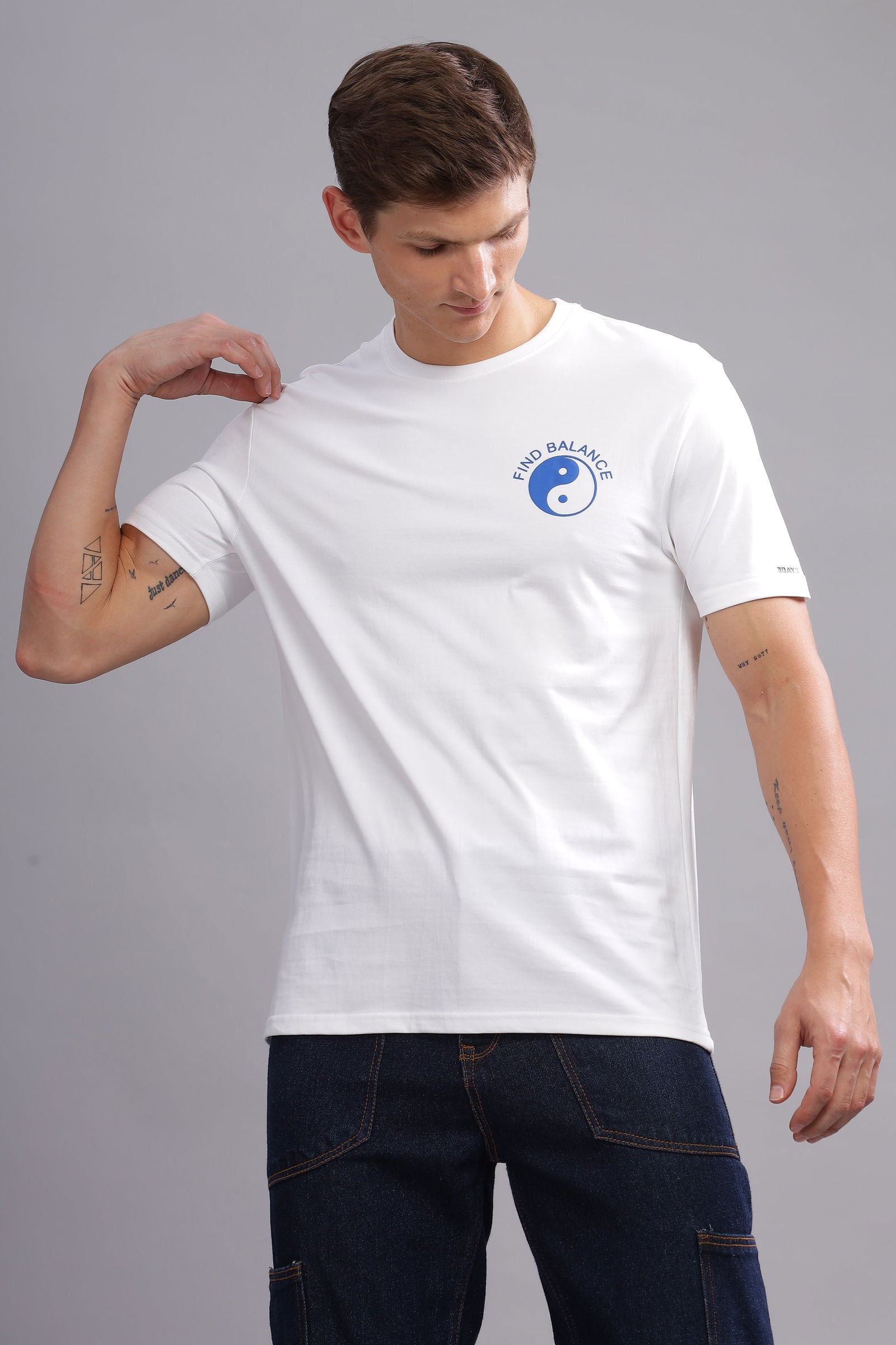 Find Balance White Tshirt - Three Days